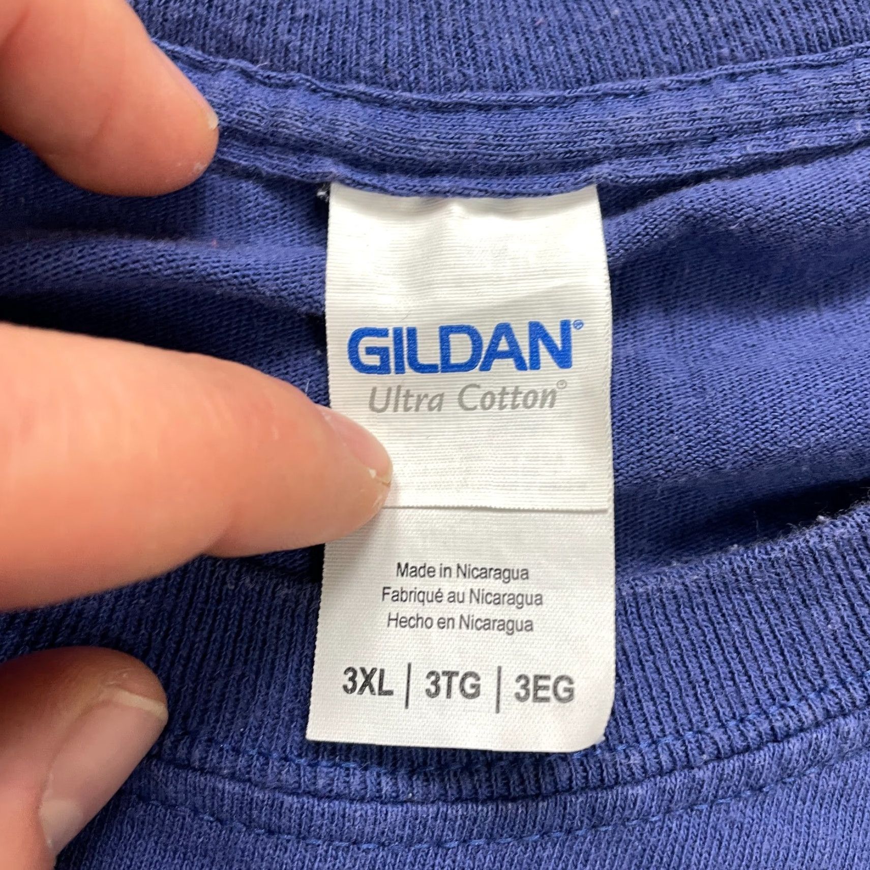 Gildan Gildan Ultra Cotton T-Shirt Men 3XL Solid Blue Short Sleeve Crew Neck Casual Shirt Size US XXL / EU 58 / 5 - 7 Thumbnail