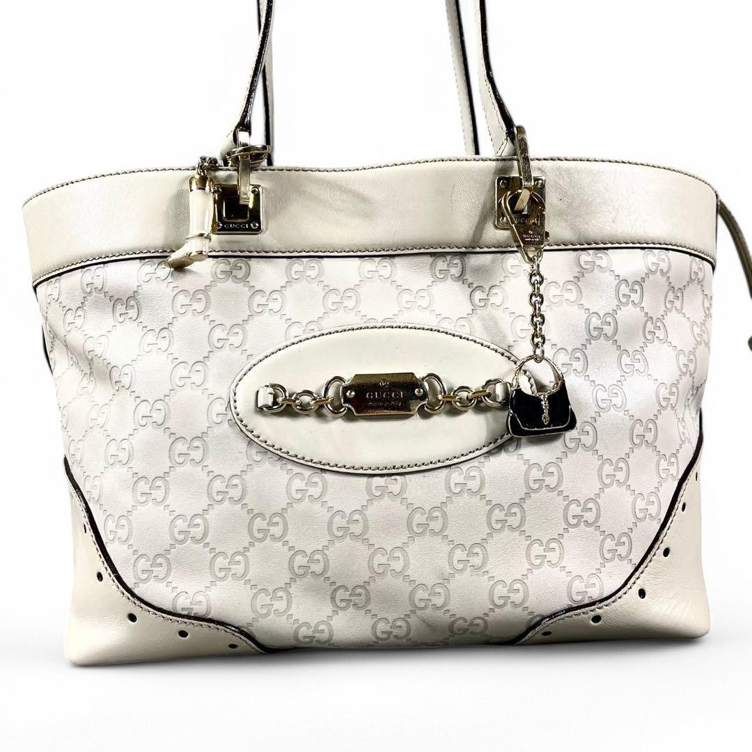 Gucci Gucci - Horsebit Shima White Leather Handbag Shoulder Bag Size ONE SIZE - 3 Thumbnail