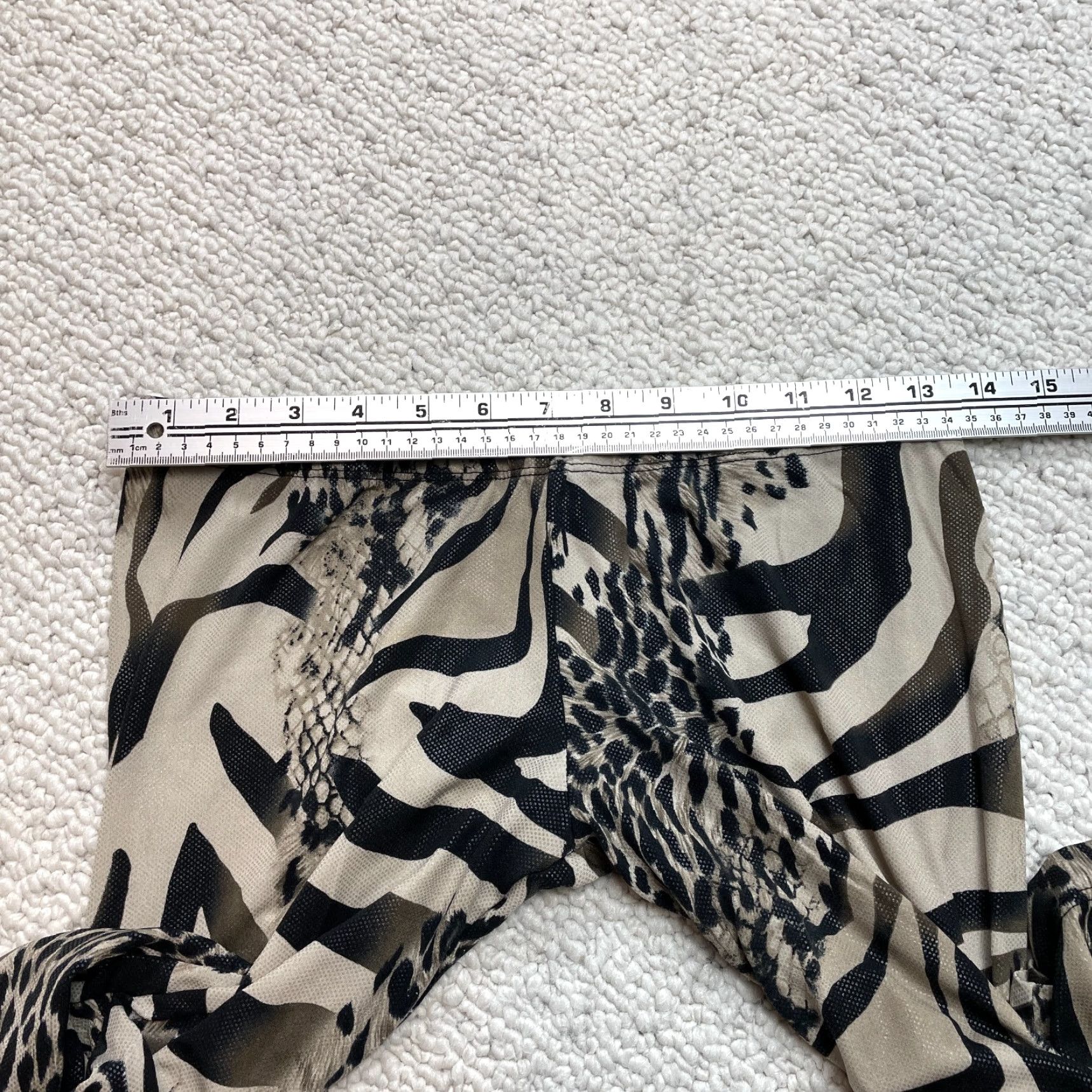 Vintage Lapis Pants Women's Large Gray Animal Print Stretch 27x28 Legging Casual Lounge Size 36" / US 14 / IT 50 - 6 Thumbnail