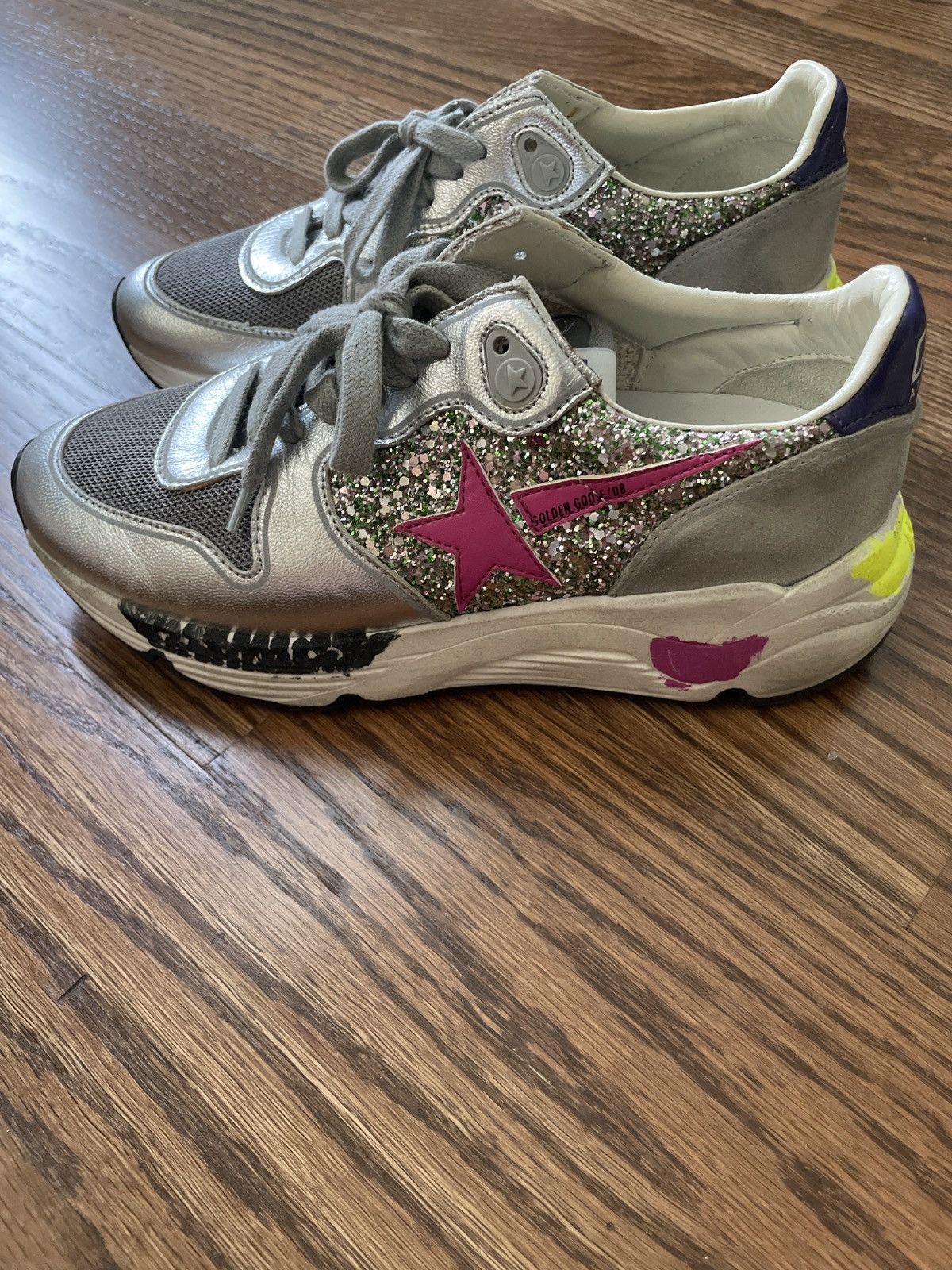 Golden Goose Golden Goose Pink Glitter Running Sole Sneaker (Size 36) Size US 6 / IT 36 - 4 Thumbnail