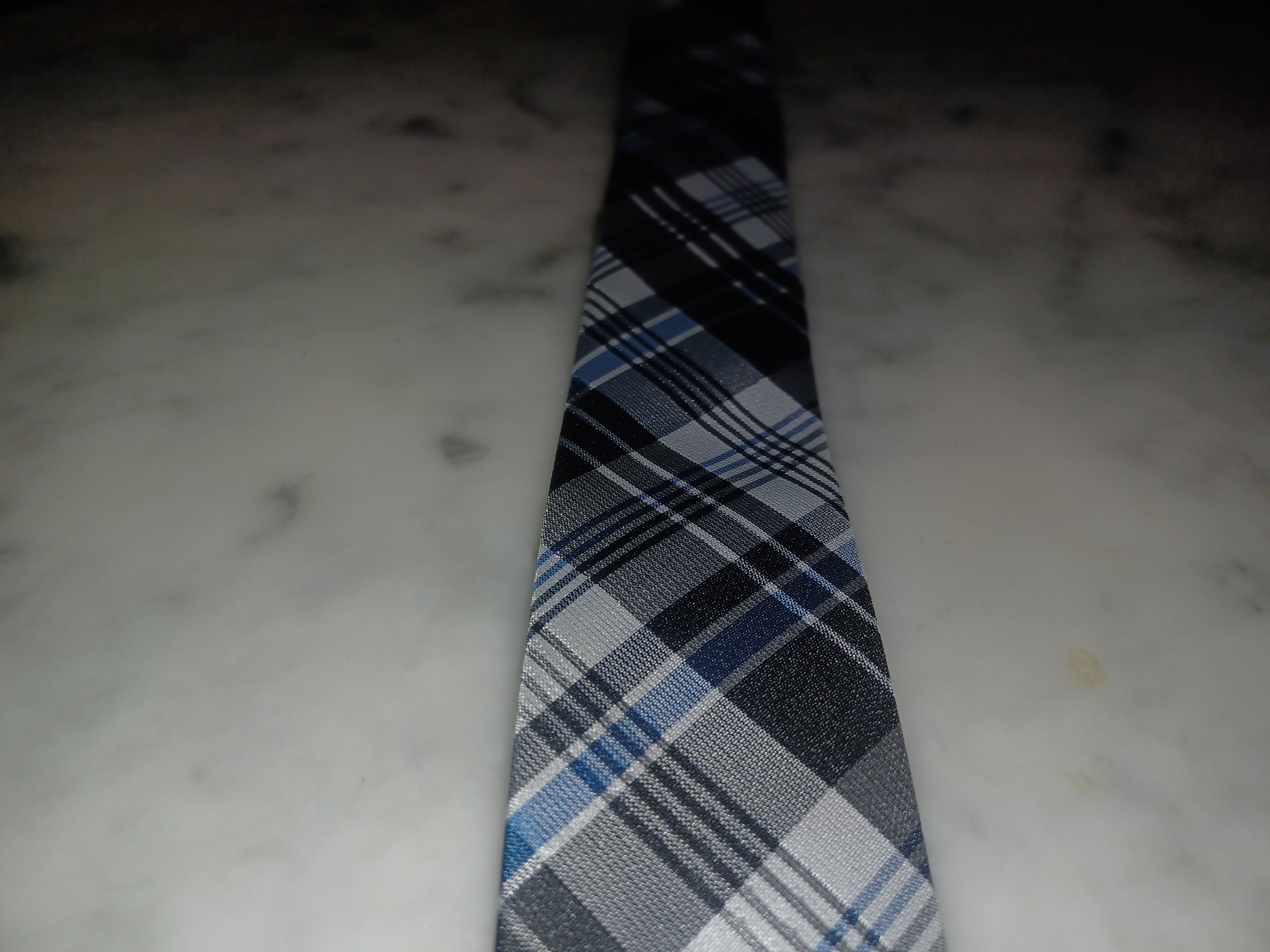 Other Clip-On Tie Narrow Gray & Blue Plaid Size ONE SIZE - 3 Thumbnail