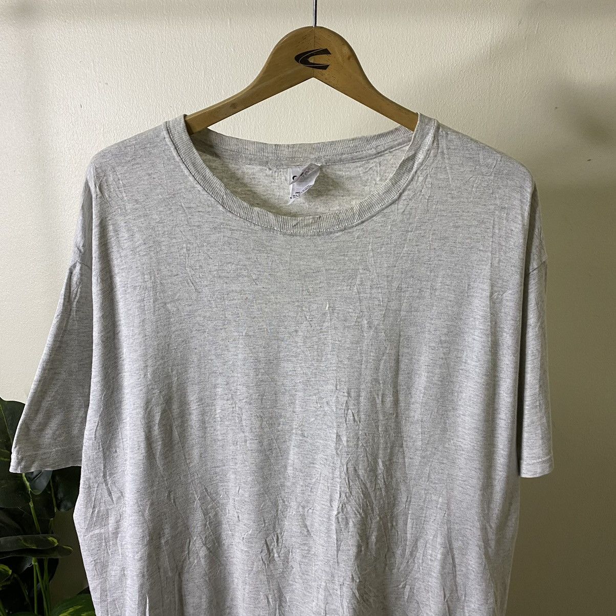 Vintage Y2K Anvil Heather Grey Blank Russell Style Streetwear Tee Size US XL / EU 56 / 4 - 2 Thumbnail