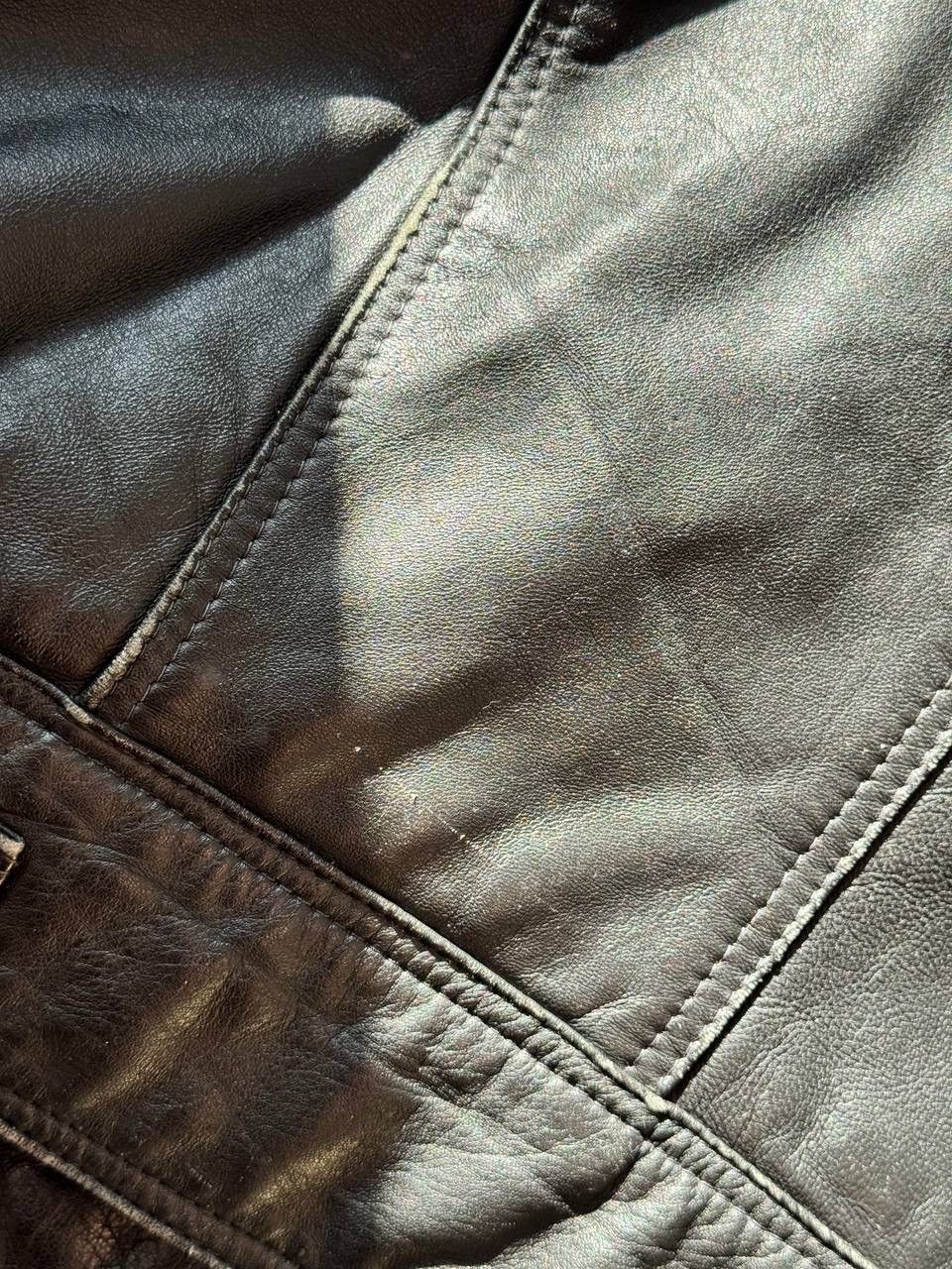 Leather Vintage Black Leather Moto Jacket Red Lining Belted Disstres Size US M / EU 48-50 / 2 - 12 Thumbnail