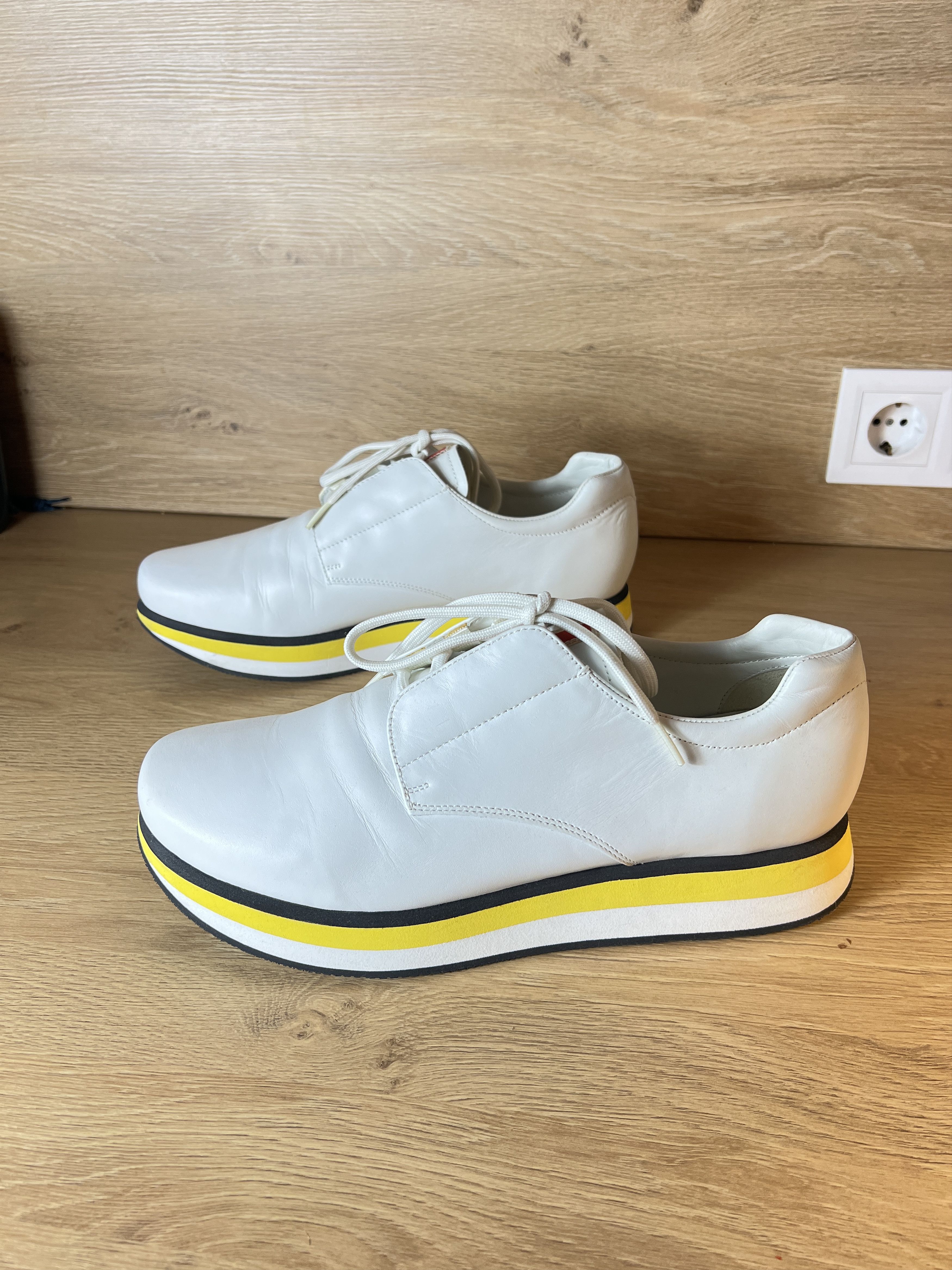 Prada prada sport leather white platform red tab Size US 9 / EU 42 - 1 Thumbnail