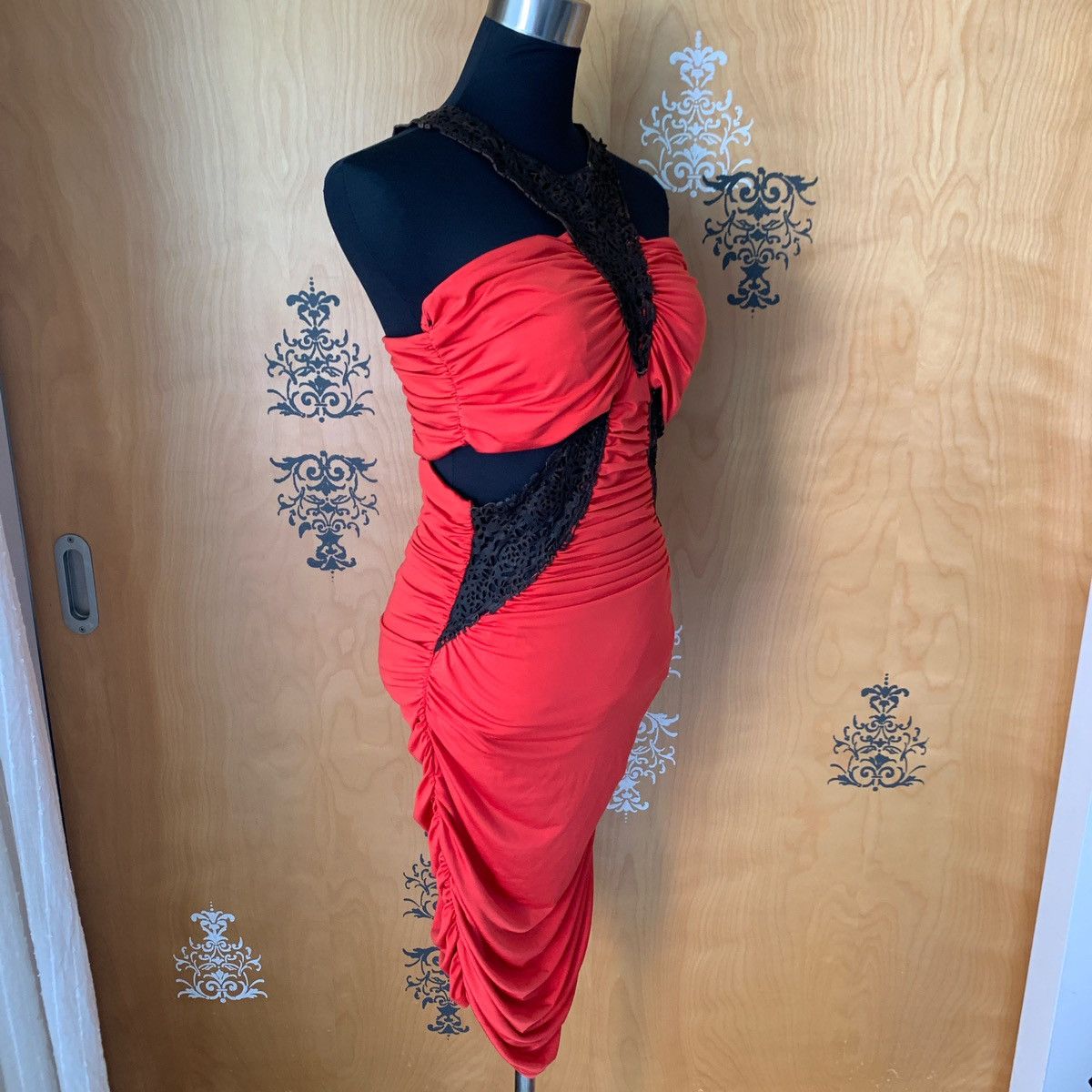 bebe red bodycon dress Luxe Bandage X-Back Dress main image 0