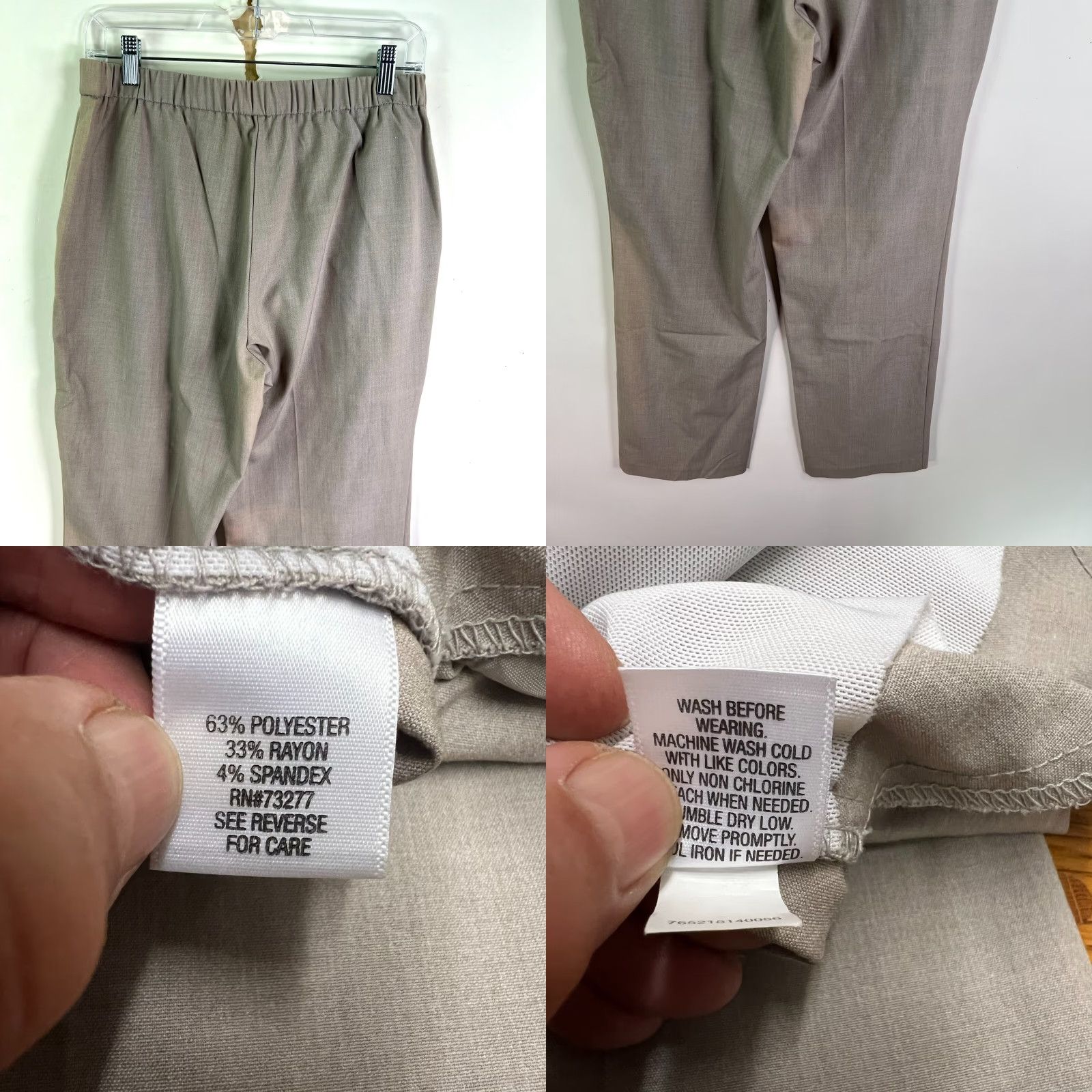 Vintage VINTAGE Dana Buchman Pants Flared Leg Womens Size 6 Beige Polyester Rayon Spandex Pockets 30x31 High Rise Flat Front Size 28" / US 6 / IT 42 - 8 Thumbnail