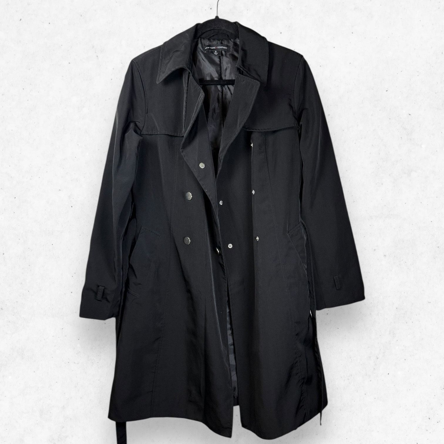 Other New York and Company Classic Black Trench Coat Small Thin Size S / US 4 / IT 40 - 6 Thumbnail