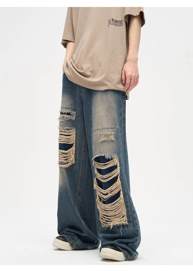 Trendy Loose-fit Straight-leg Jeans For Men