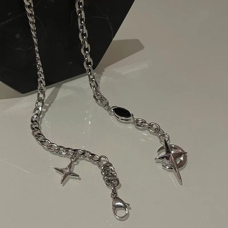 Jewelry Y2K Cuban Chain Star Moon Necklace Size ONE SIZE - 3 Thumbnail
