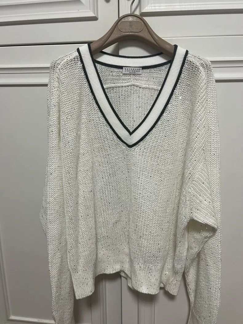 Brunello Cucinelli Brunello Cucinelli Sequined Knit Sweater Size M / US 6-8 / IT 42-44 - 1 Thumbnail