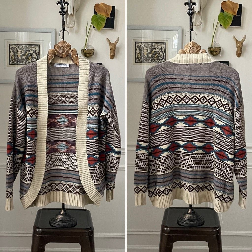 Other Cotton Emporium Aztec Southwestern Blanket Print Cardigan Sw Size M / US 6-8 / IT 42-44 - 1 Thumbnail