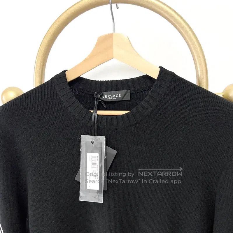 Versace Versace Men's Black Wool Sweater with Embroidery . Size US XXL / EU 58 / 5 - 3 Thumbnail