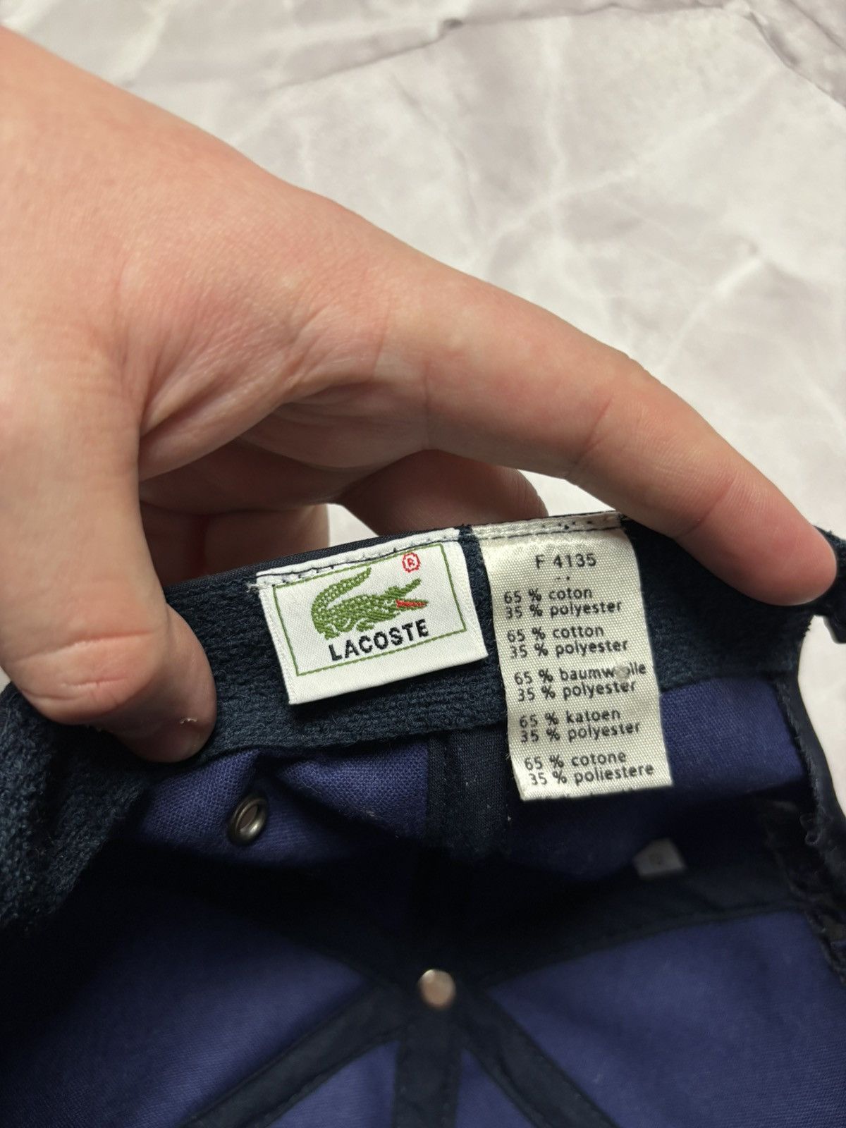 Lacoste Lacoste Vintage Cap Navy Adjustable YKK Strap Size 0 Small Size ONE SIZE - 11 Thumbnail