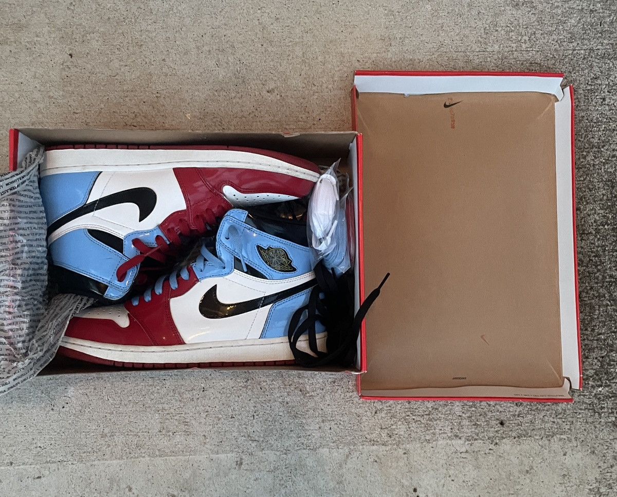 image of Fearless Jordan 1 Shoes in Blue/Red/White, Men's (Size 10)
