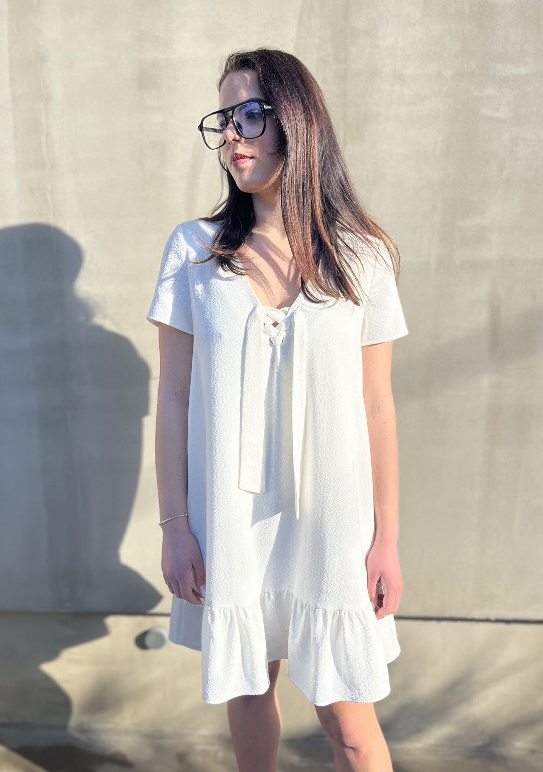Sezane Sezane Women’s Dress V- Neck Short Sleeve Made In Bulgaria Size S / US 4 / IT 40 - 2 Thumbnail