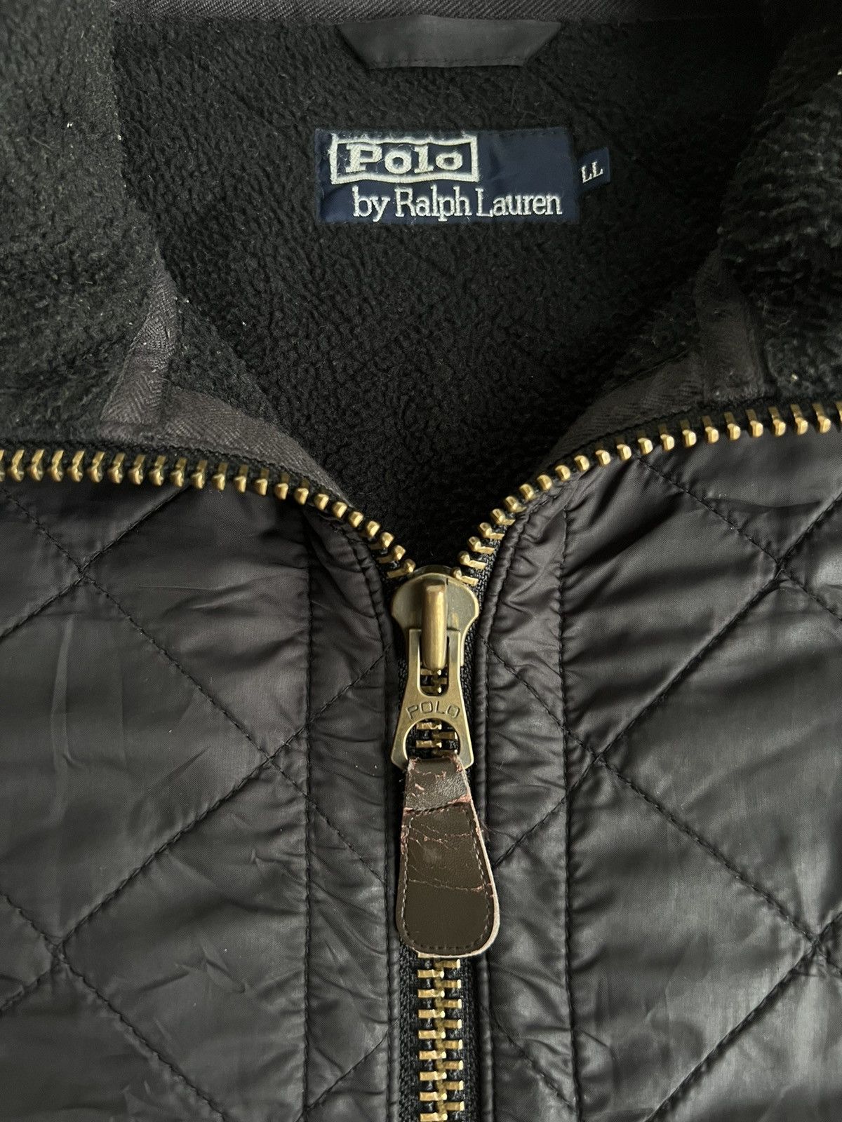 RRL Ralph Lauren Vintage 1990s Polo RL 💎 Quilted Leather Bomber Jacket Size US M / EU 48-50 / 2 - 8 Thumbnail