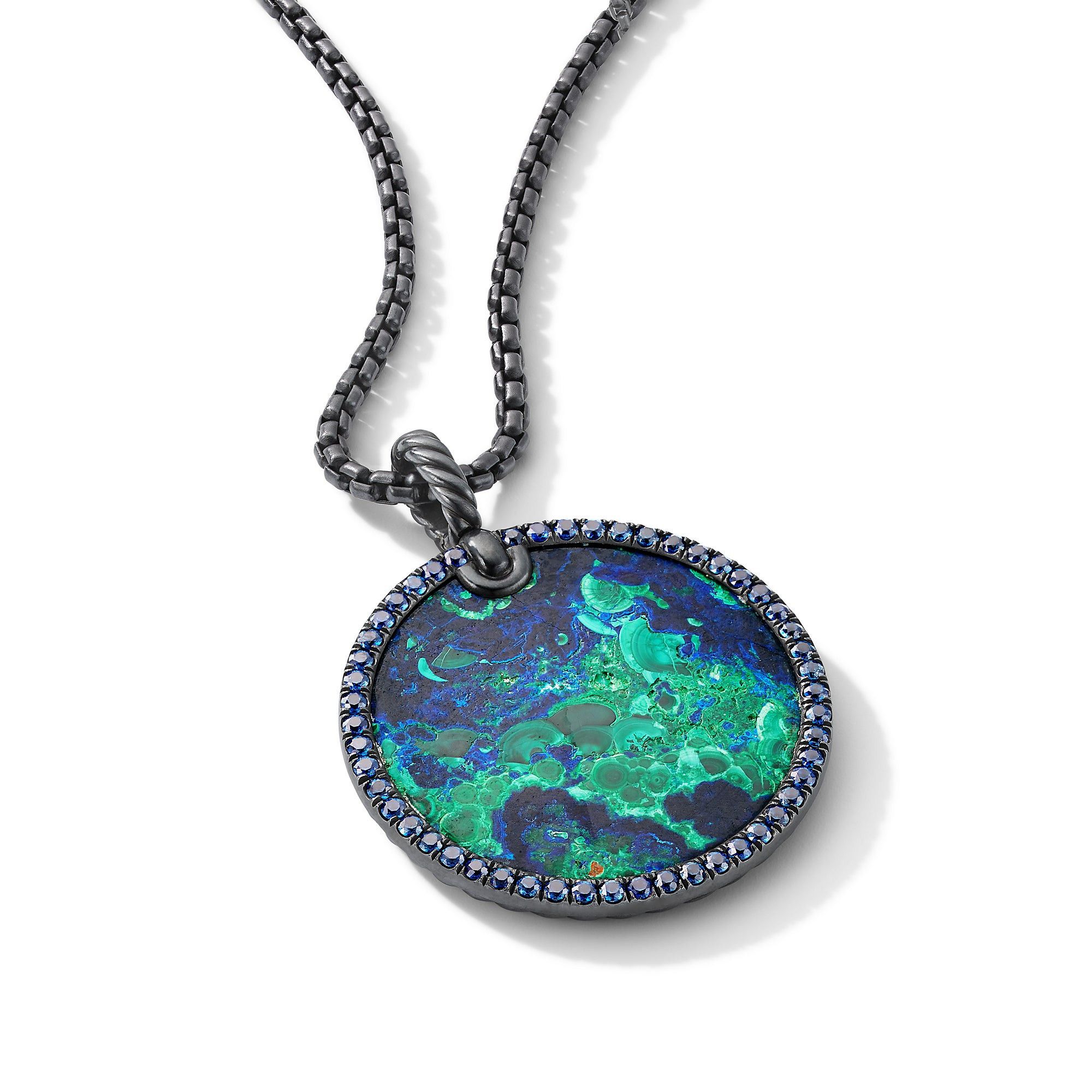 David Yurman o1w1db10525 D17025 Pendant in Blackened Silver with Sapphire Size ONE SIZE - 2 Thumbnail