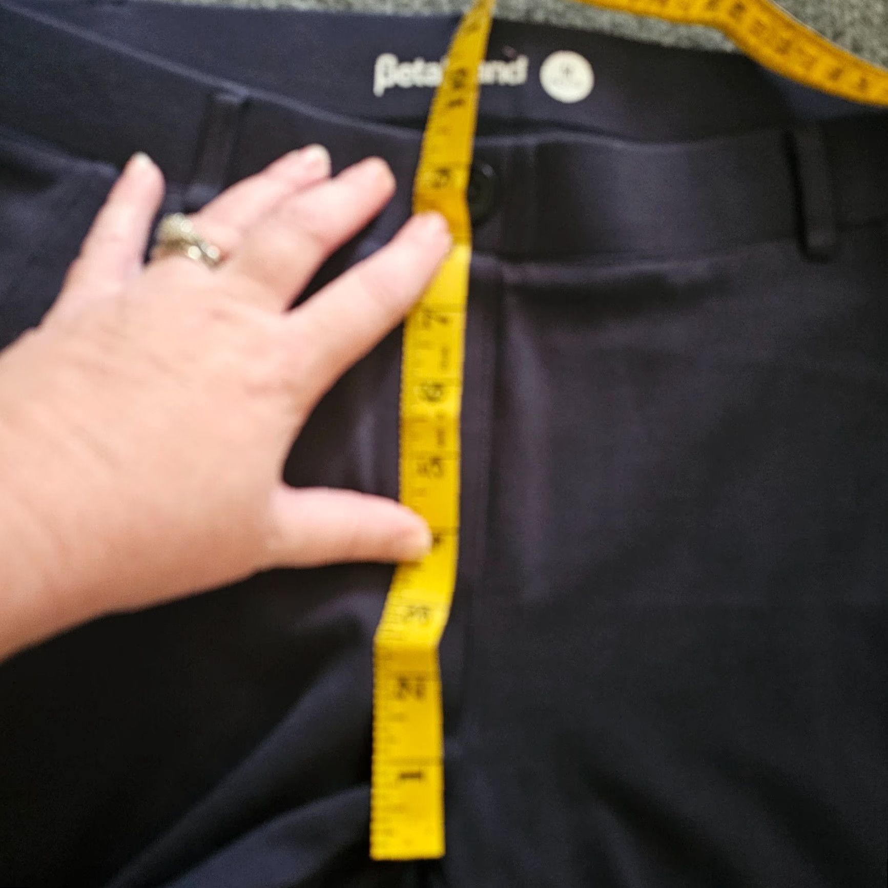 Vintage Betabrand Pants Womens Medium Petite Navy Blue Mid Rise Elastic Waist Pull On Pants Size 30" / US 8 / IT 44 - 5 Thumbnail