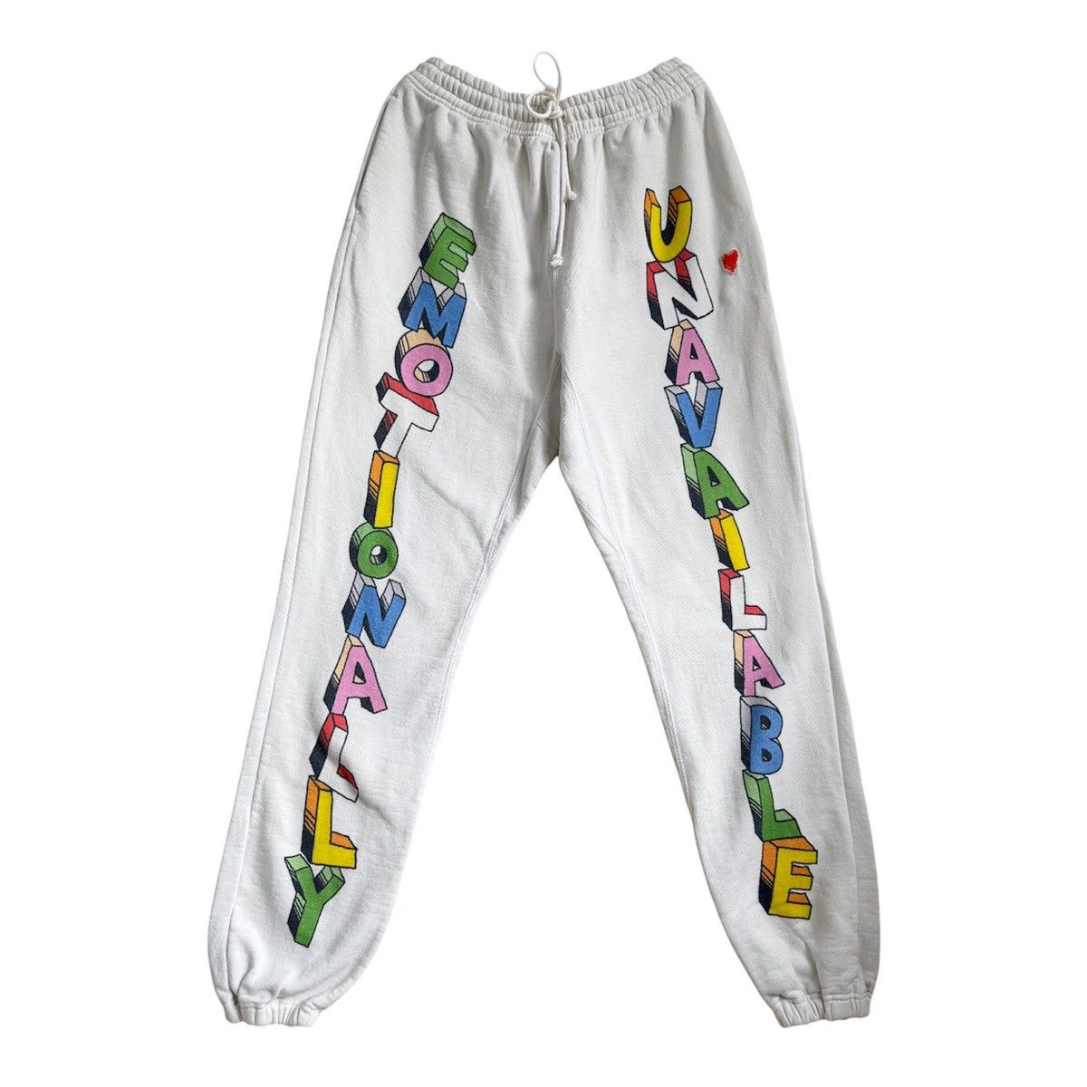 Emotionally Unavailable "EMOTIONALLY UNAVAILABLE" Block Letter Sweatpants Size US 34 / EU 50 - 1 Thumbnail