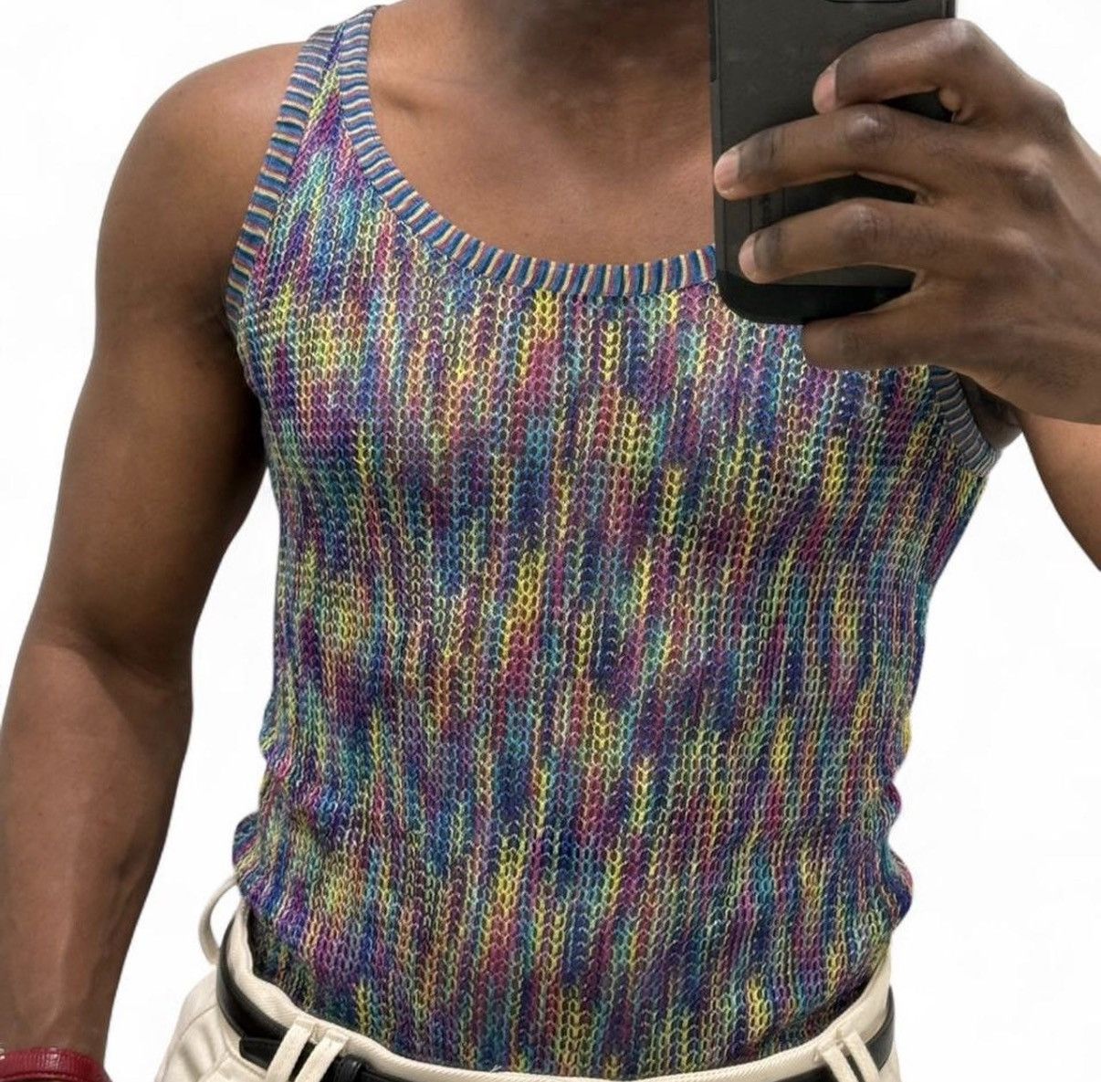 Missoni Missoni multicolor knit mesh tank top Size US L / EU 52-54 / 3 - 7 Thumbnail