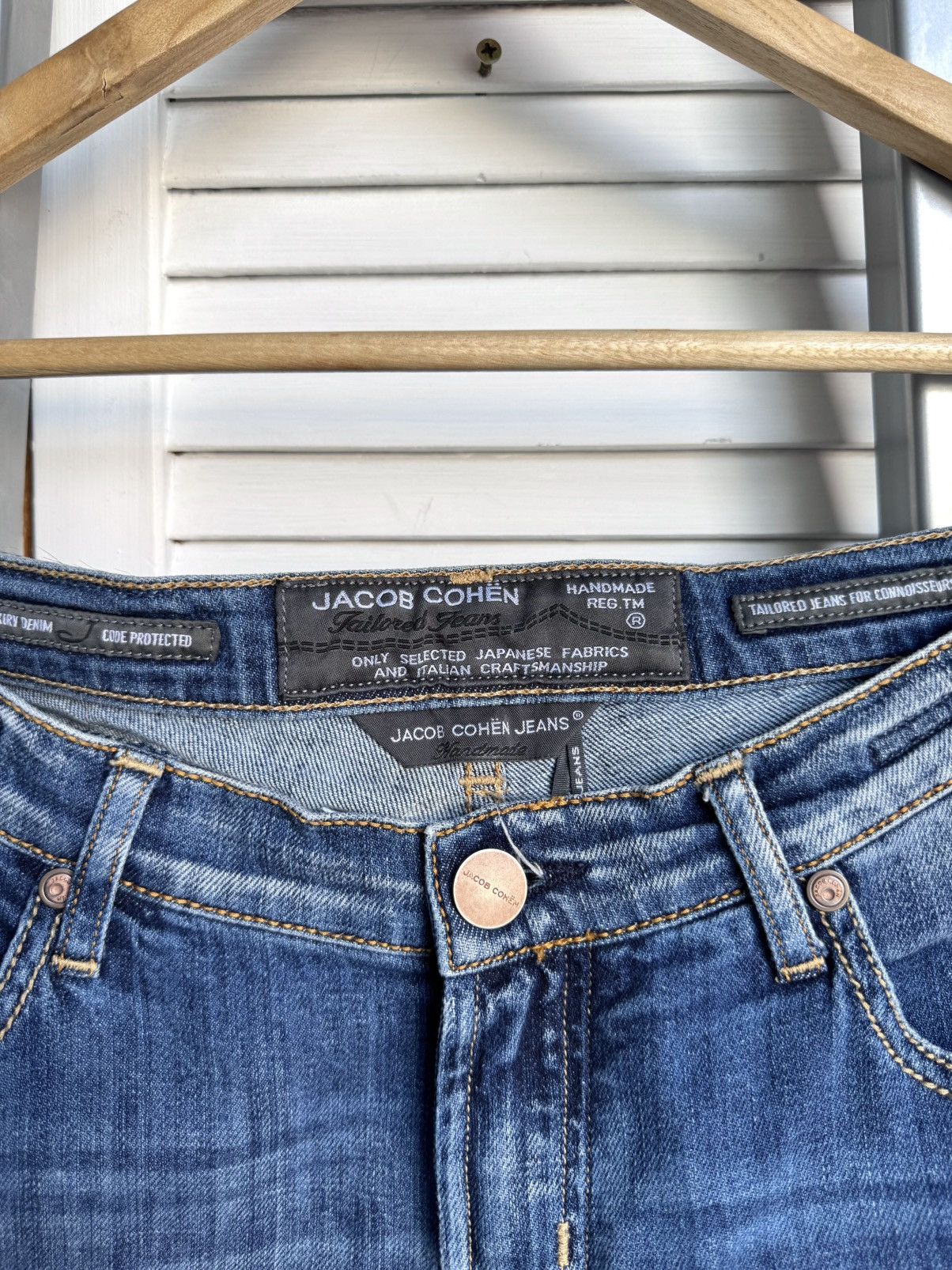 Jacob Cohen Jacob Cohen Blue Cotton Straight Leg Mid Rise Denim Jeans Size 27" / US 4 / IT 40 - 6 Thumbnail