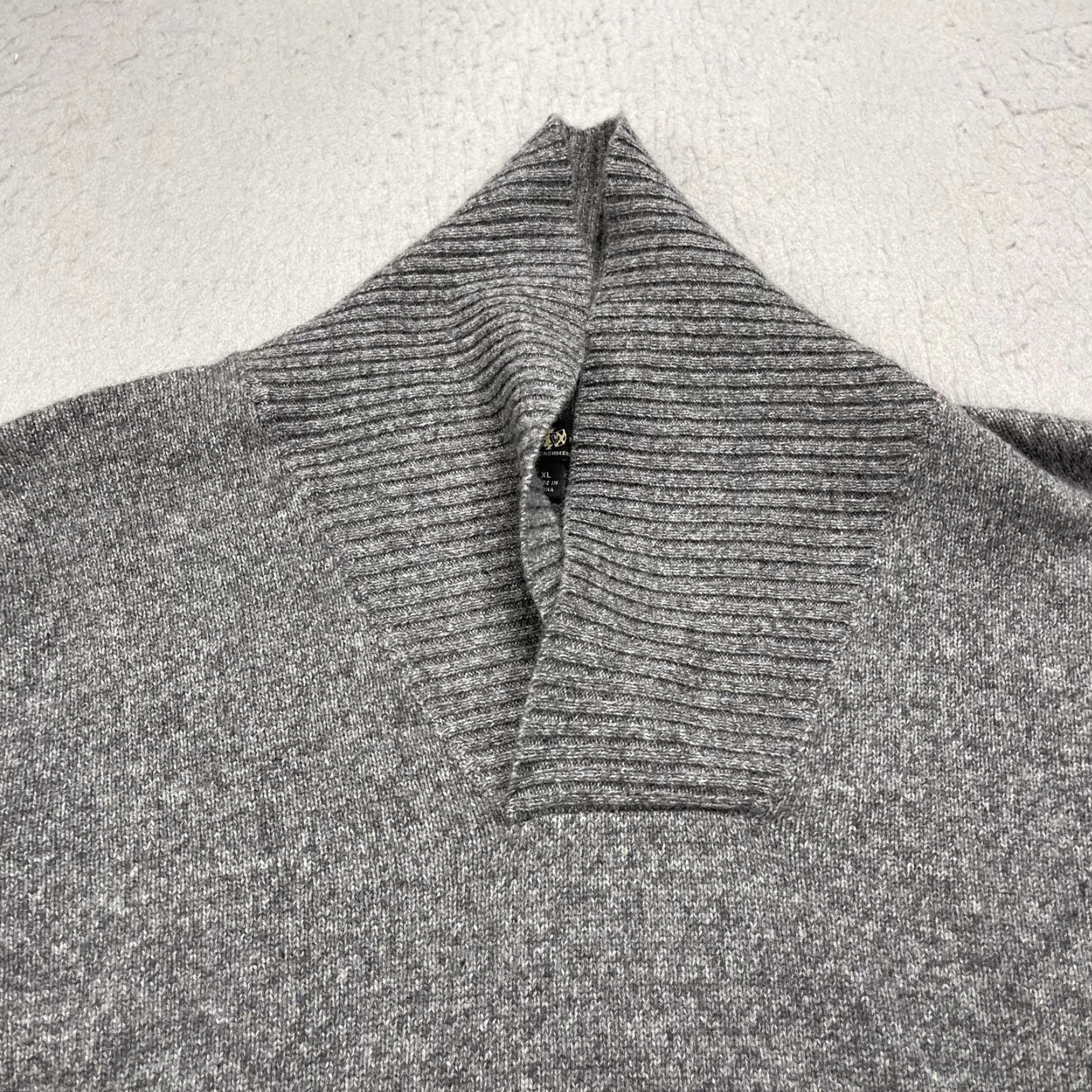 Vintage Glen Lyon Sweater Mens XL Gray 100% Cashmere Mock Neck Pullover Knit Long Sleeve Casual Winter Modern Preppy Womens? Size US XL / EU 56 / 4 - 2 Thumbnail