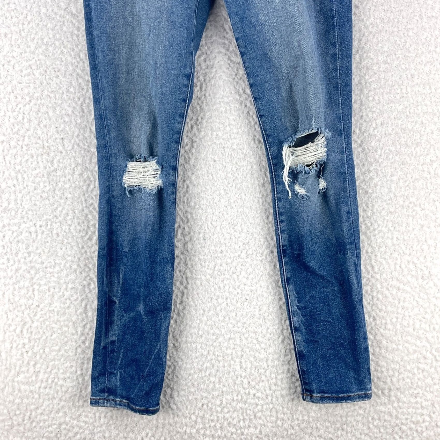 Frame Frame Jeans Womens Size 27 Blue Denim Ali High Rise Cigarette Distressed 5-Pocket Regular Size 27" / US 4 / IT 40 - 3 Thumbnail