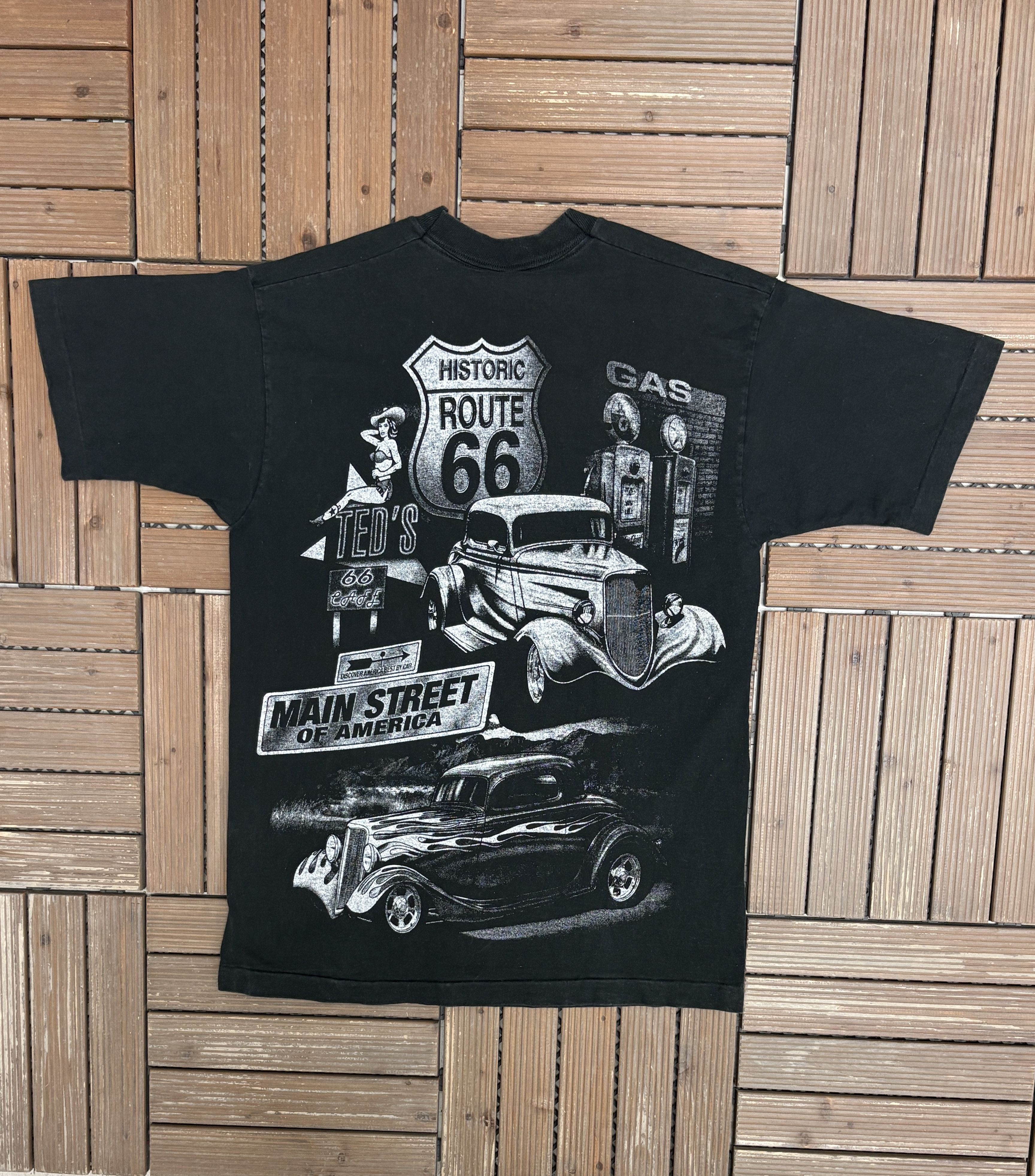 Vintage Route 66 Main Street Of America Vintage Black Tee Size US L / EU 52-54 / 3 - 1 Thumbnail