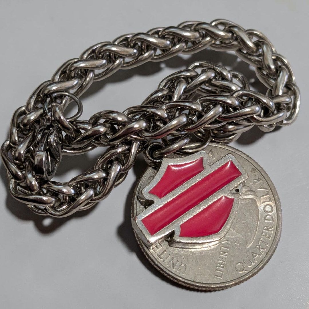 Harley Davidson HARLEY DAVIDSON Bar & Shield Charm Bracelet Stainless Steel Size ONE SIZE - 2 Thumbnail