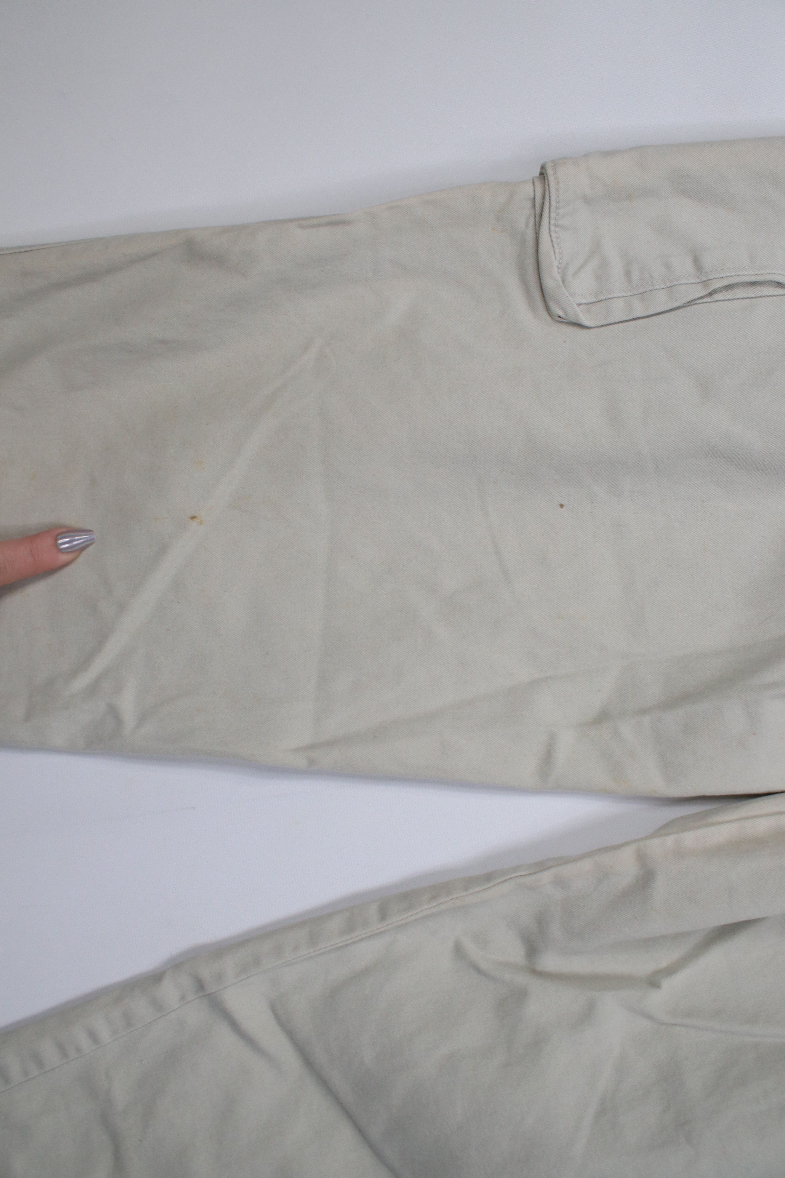 Vintage Vintage 90s Y2K Streetwear Wide Leg Cargo Pants Stone Cotton Size US 32 / EU 48 - 15 Thumbnail