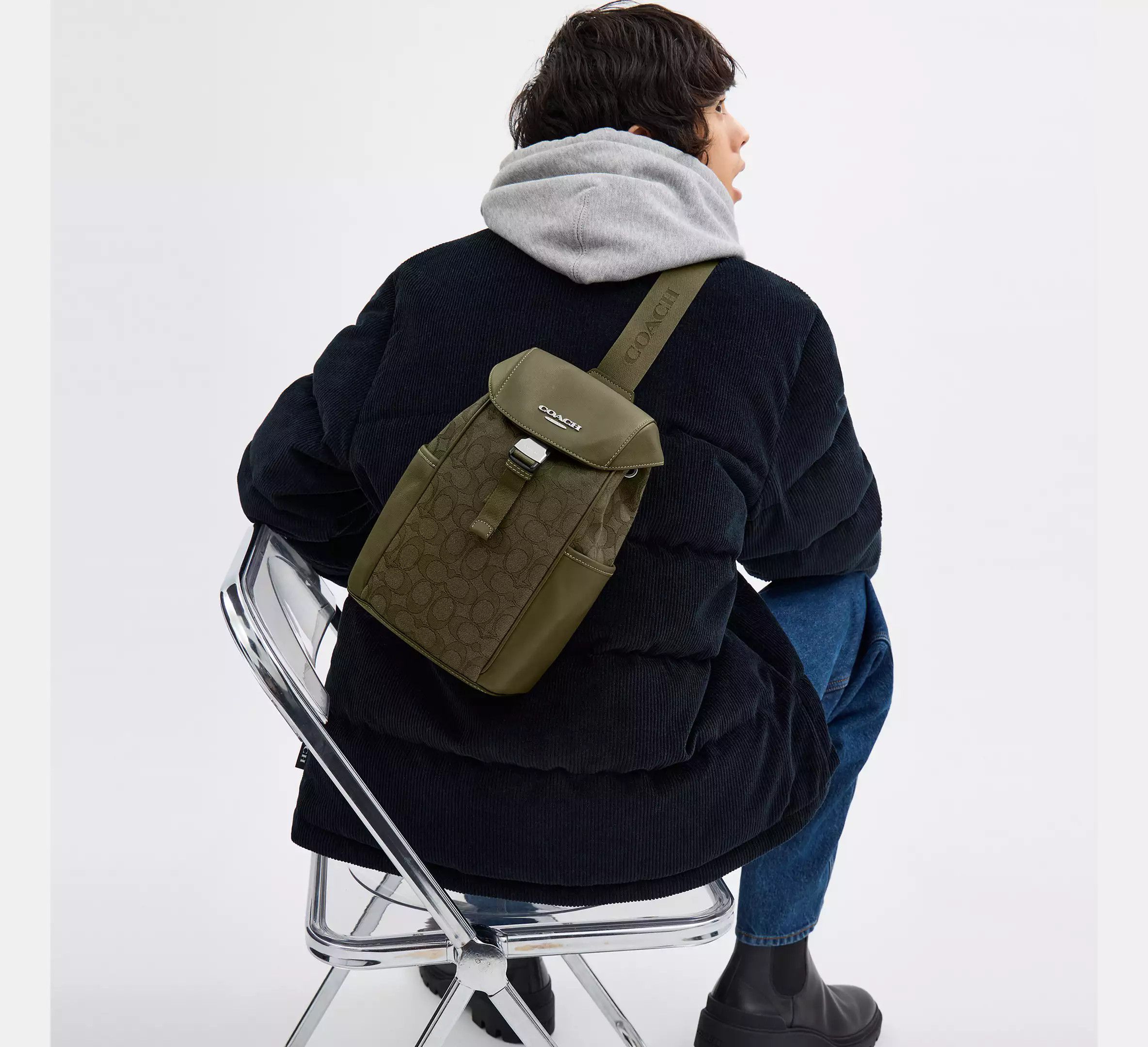 Coach Racer Pack In Signature Jacquard CW173 Size ONE SIZE - 10 Thumbnail