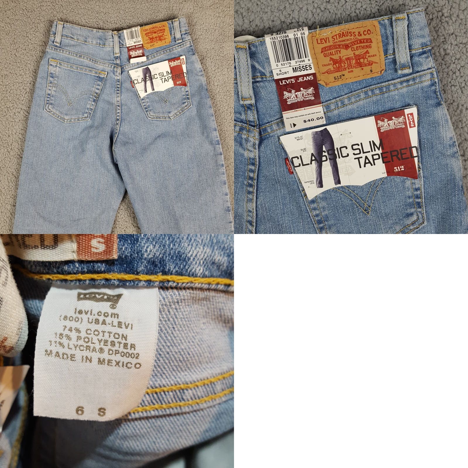 Levi's VINTAGE Levi's 512 Slim Tapered Stretch Denim Jeans Women's Size 6 Blue Y2K 90s Retro Size 28" / US 6 / IT 42 - 8 Thumbnail