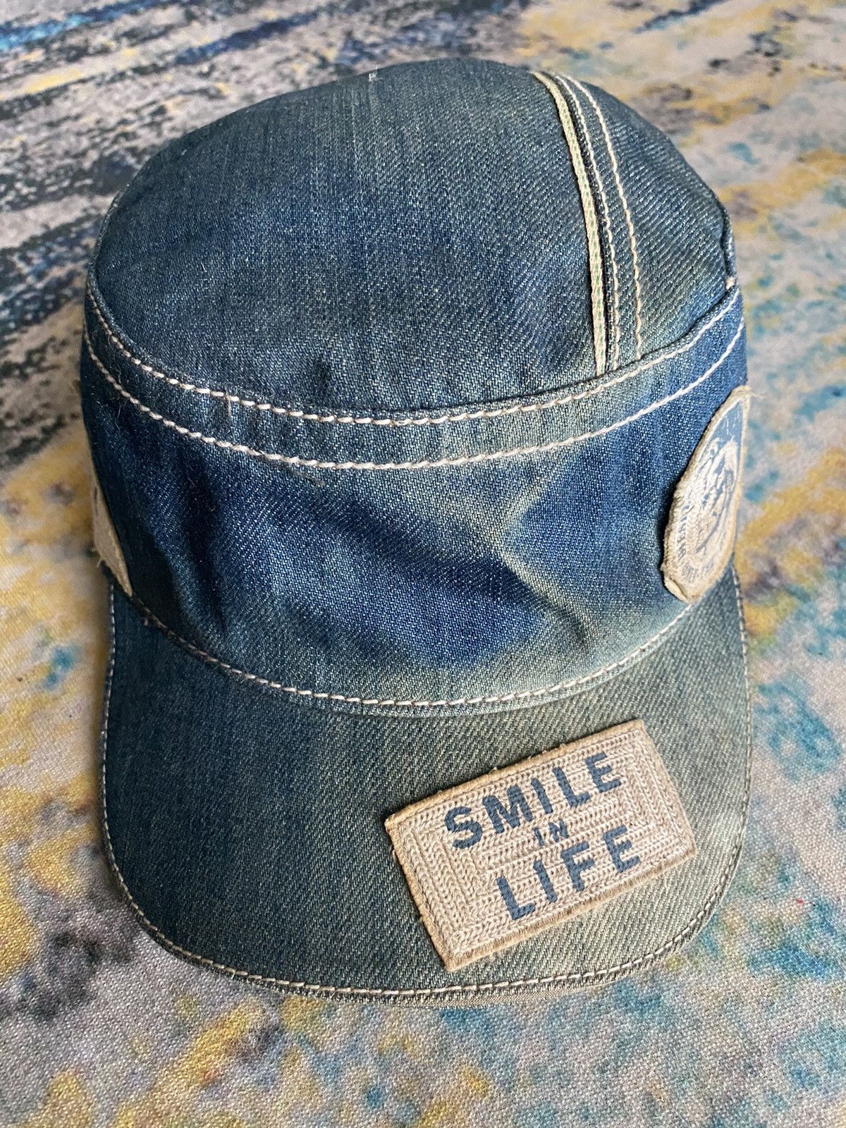 Diesel × Vintage Diesel Avant Garde Denim Distressed Cap Size ONE SIZE - 1 Thumbnail