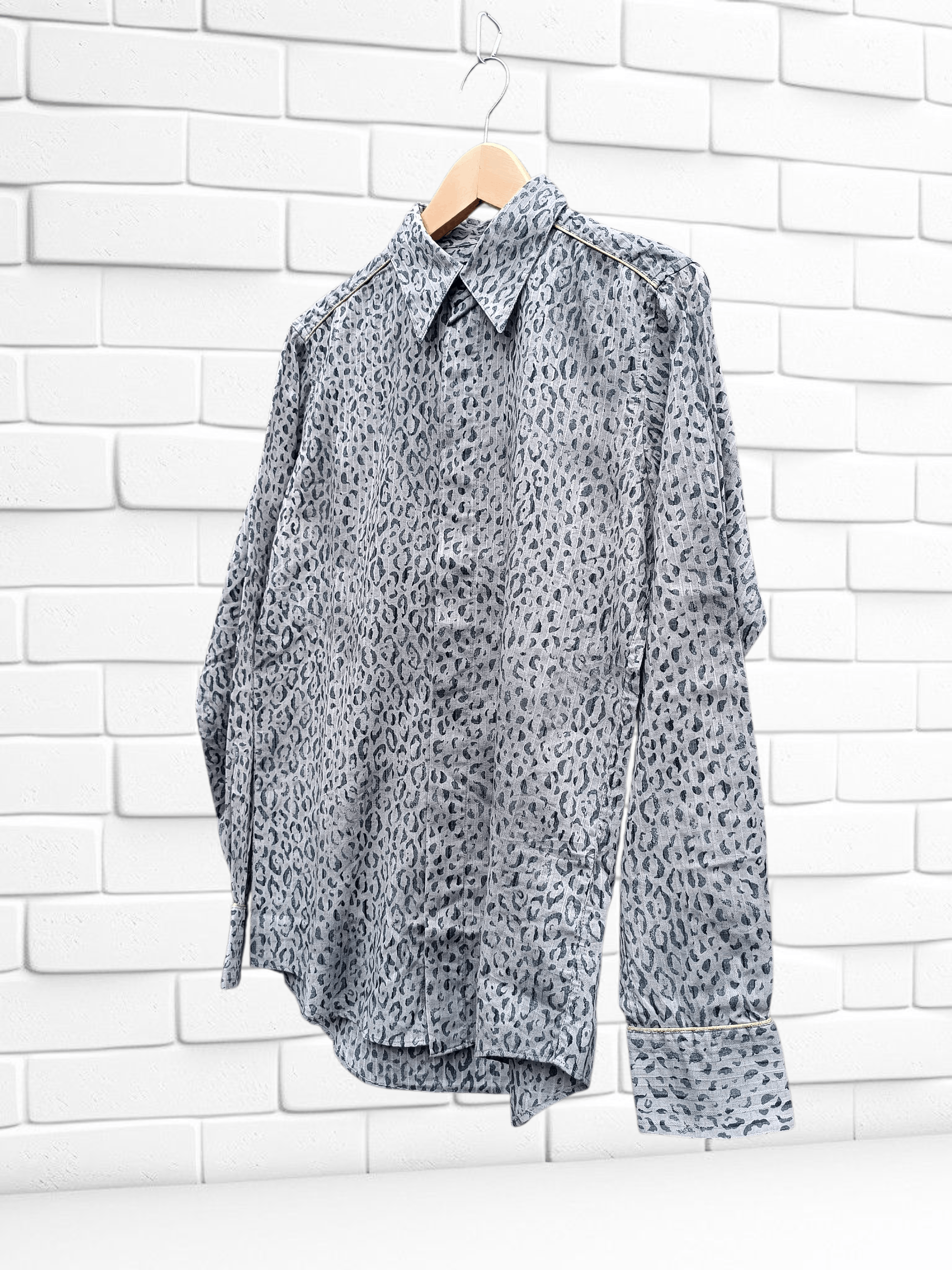 Japanese Brand Vintage Shirt Leopard Print Made In Japan 🇯🇵 Size US M / EU 48-50 / 2 - 2 Thumbnail