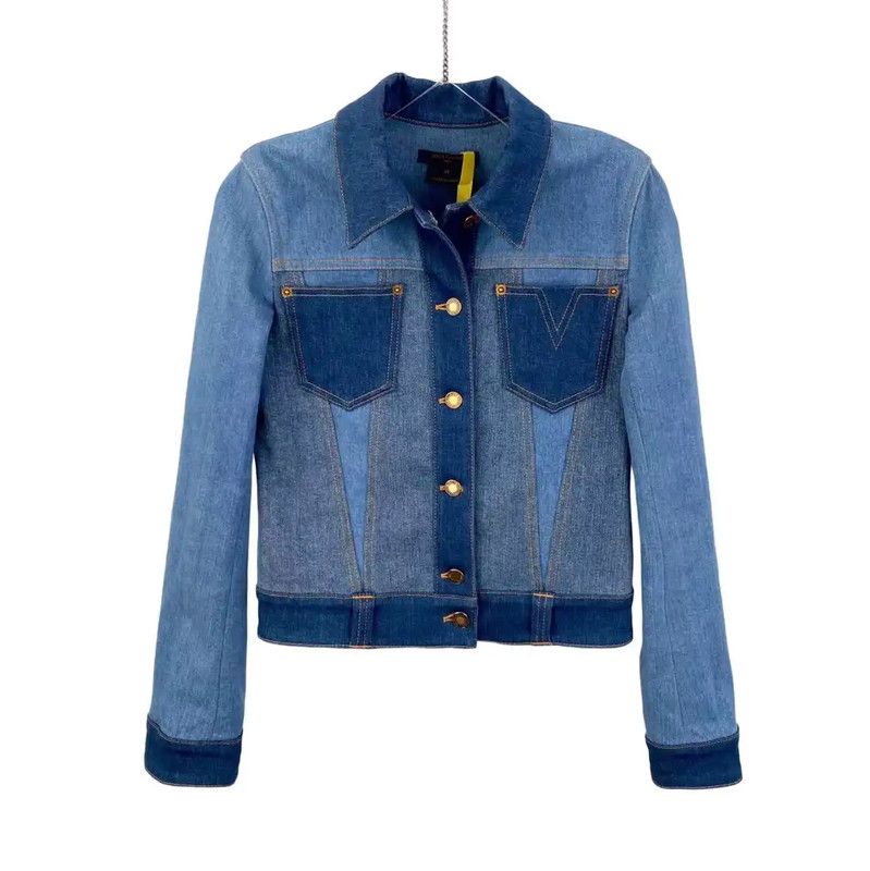 Louis Vuitton Louis Vuitton Blue Denim Women's Jacket 0089 Size ONE SIZE - 1 Thumbnail