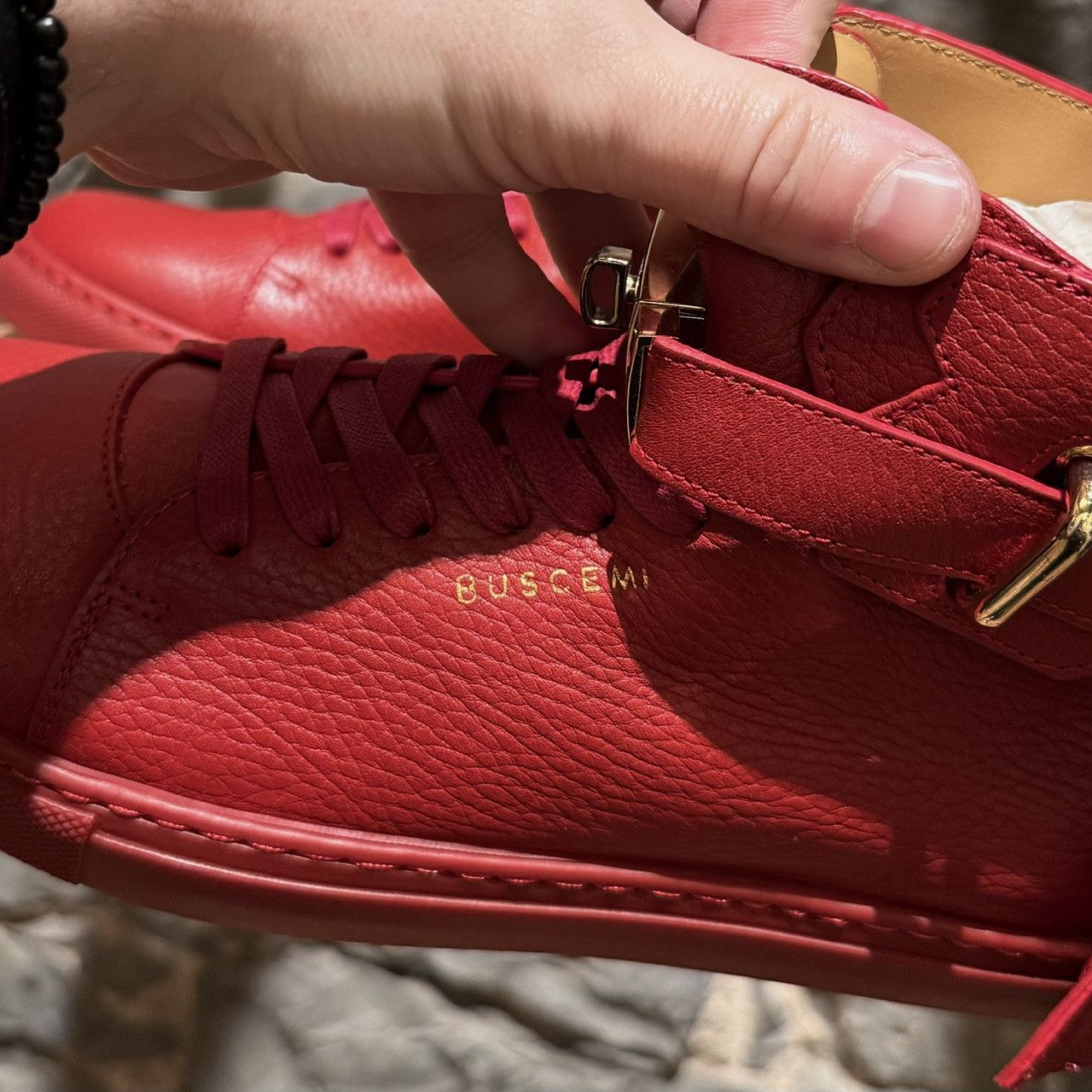 Buscemi Buscemi Red Leather 100MM High Top Sneakers Size US 9 / EU 42 - 7 Thumbnail