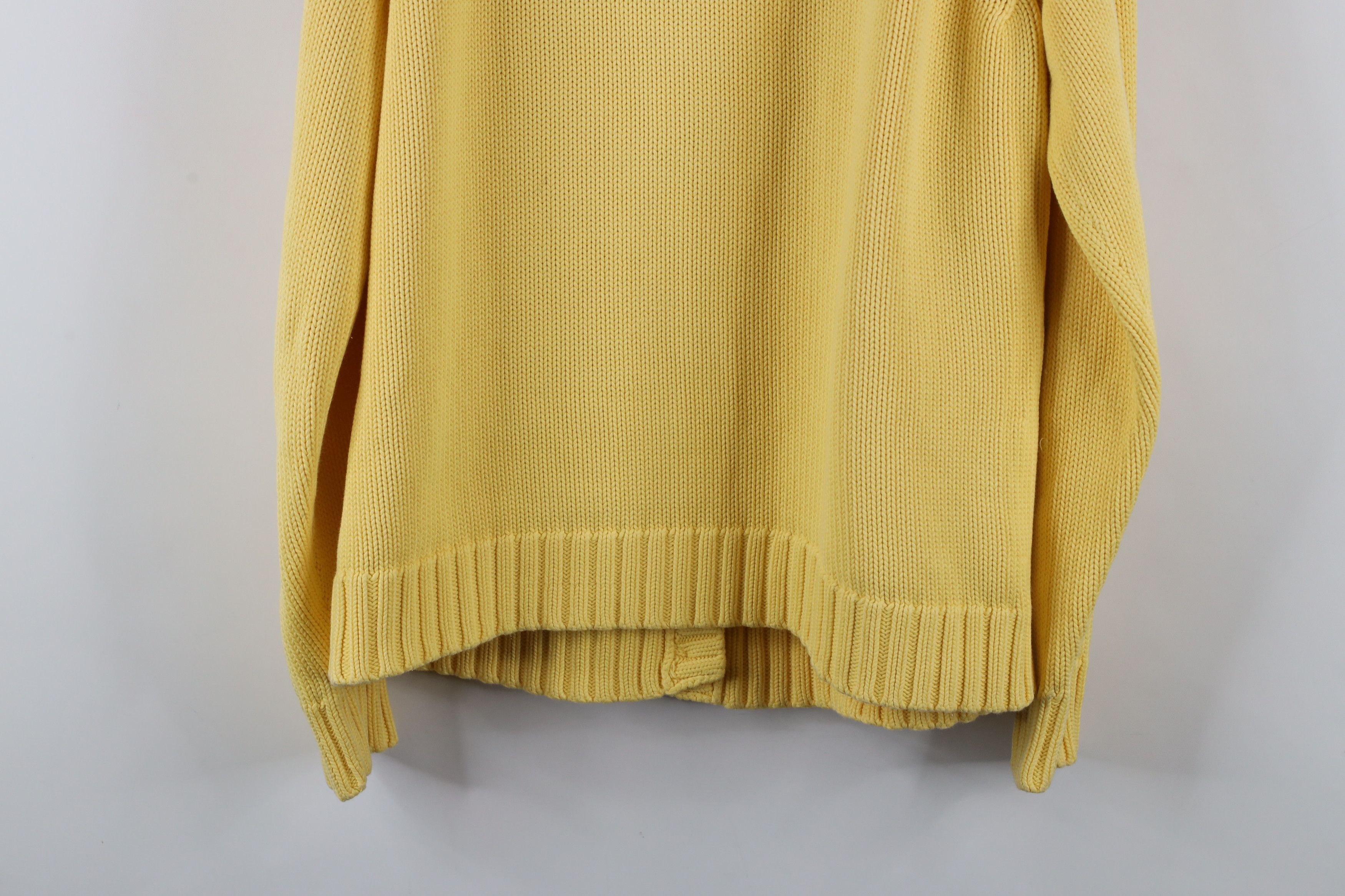 Lands' End × Vintage Vintage 90s Lands End Knit Cardigan Sweater Yellow Japan Size XL / US 12-14 / IT 48-50 - 13 Thumbnail