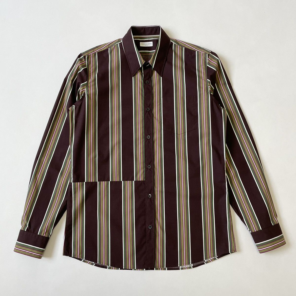 Dries Van Noten Sample Panelled 70s Stripe Shirt Size US M / EU 48-50 / 2 - 14 Thumbnail