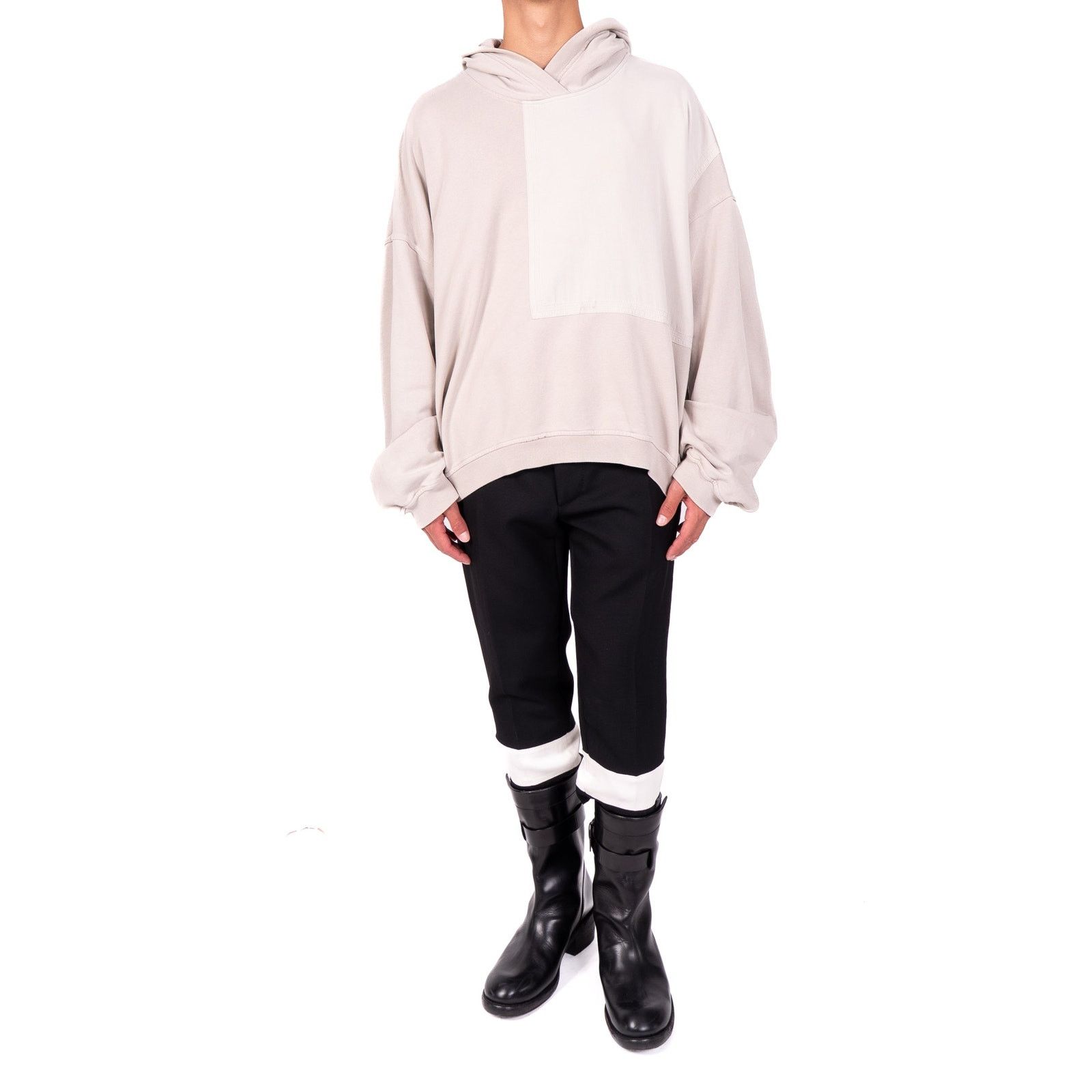 Haider Ackermann SS20 Oversized Panelled Perth Hoodie in Grey Cotton Size US M / EU 48-50 / 2 - 6 Thumbnail