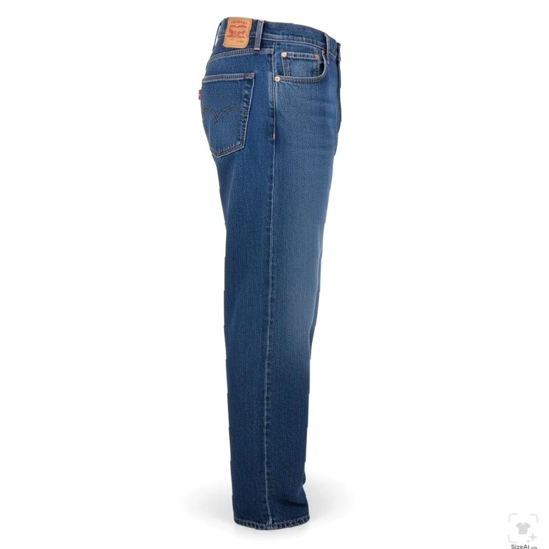 Levi's Levi's 505 Jeans Mens Big & Tall 52x32 Blue Medium Wash Straight Denim Zip Fly 5-Pocket Logo USA Cowboy Size US 36 / EU 52 - 3 Thumbnail