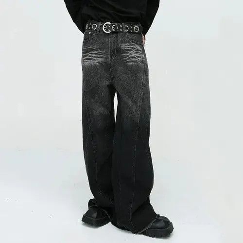 Jean "Masumi x Ayako "Black Baggy Wide Leg Denim Jeans Size US 30 / EU 46 - 2 Thumbnail