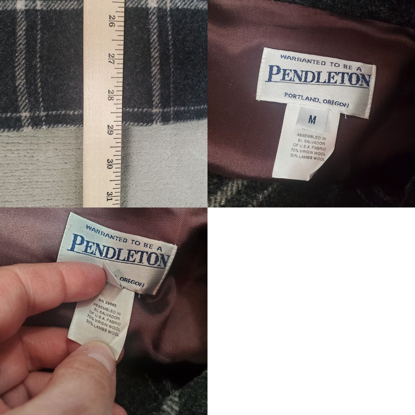 Pendleton VINTAGE Pendleton Pea Coat Womens Medium Gray Plaid Wool Jacket Lined Outdoors Size M / US 6-8 / IT 42-44 - 8 Thumbnail