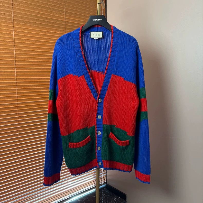 Gucci Gucci Color Block V-Neck Knit Cardigan - dmc Size US L / EU 52-54 / 3 - 1 Thumbnail