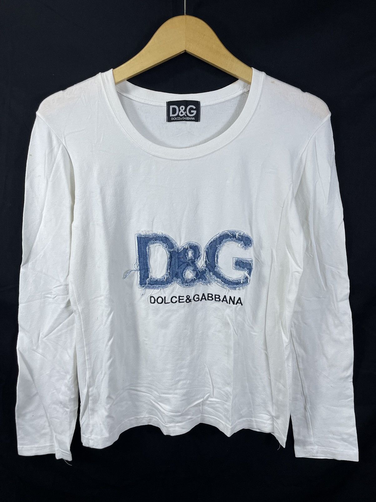 Vintage Vintage Dolce & Gabbana Long Sleeve Big Logo DG distressed Size US S / EU 44-46 / 1 - 1 Thumbnail