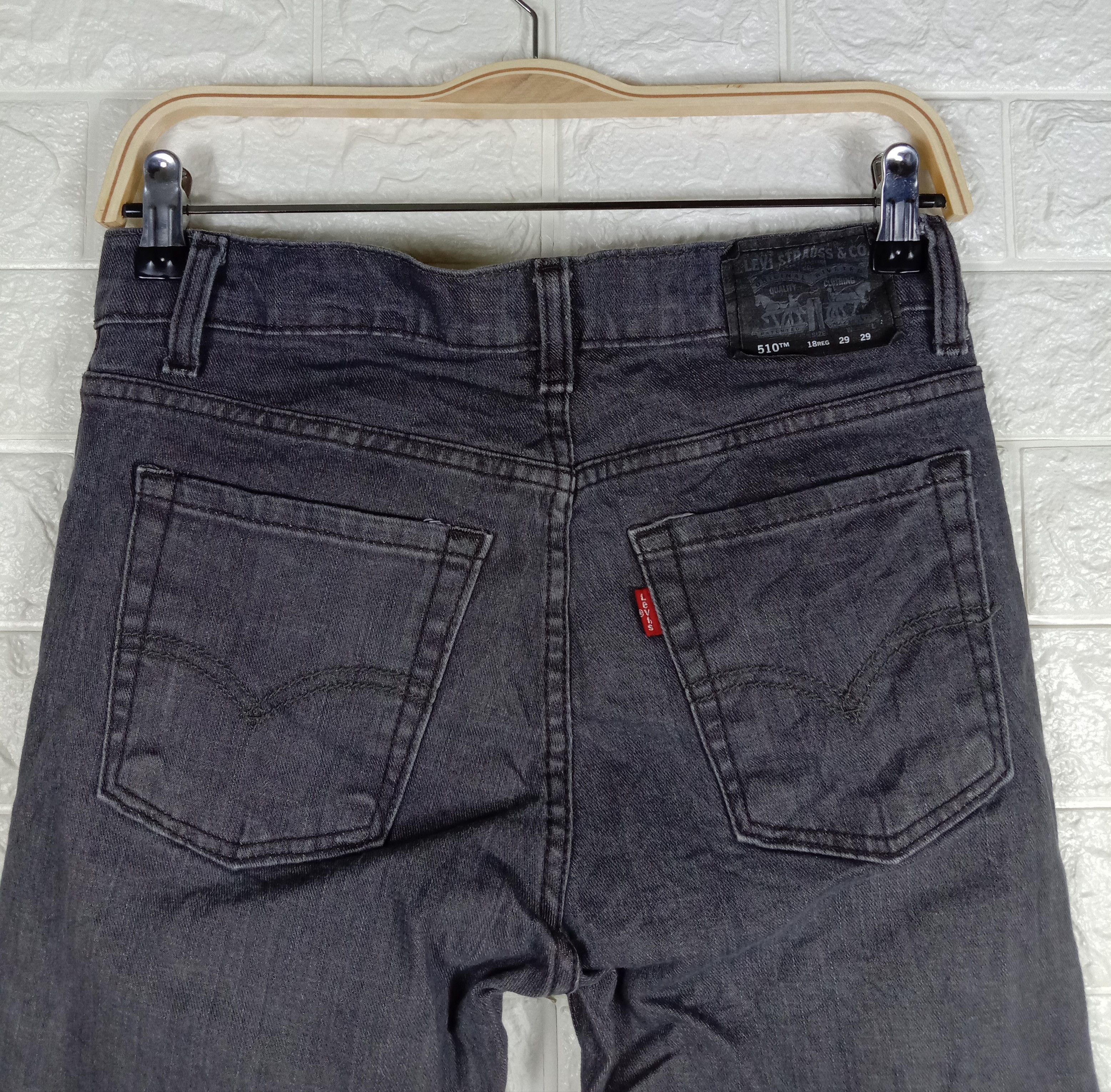 Levi's Vintage Levi's 510 Skinny Jeans Faded Black Denim Size 29" - 6 Thumbnail