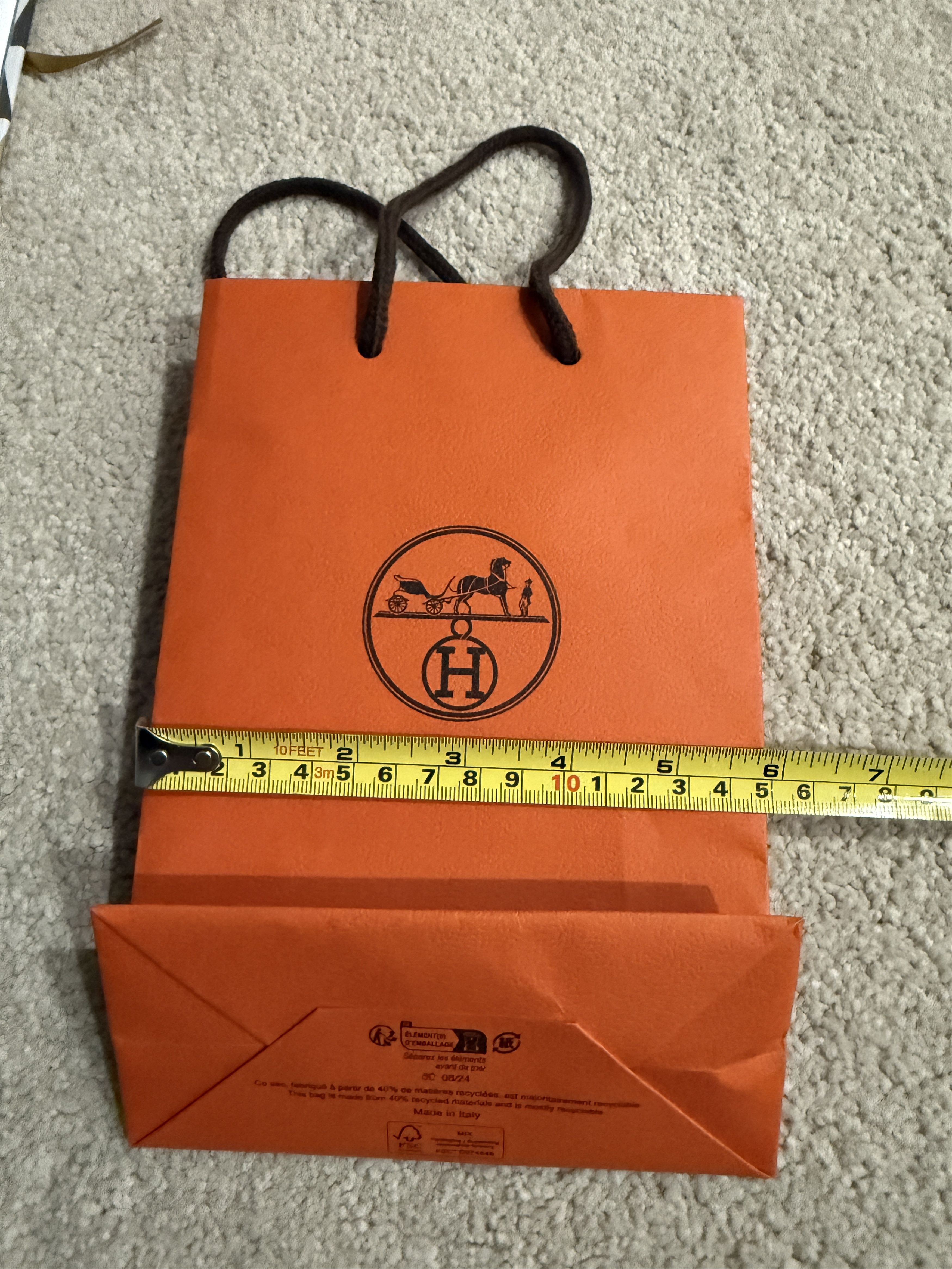 Hermes Authentic Hermes Orange Gift Paper Shopping Bag - Small Size ONE SIZE - 4 Thumbnail