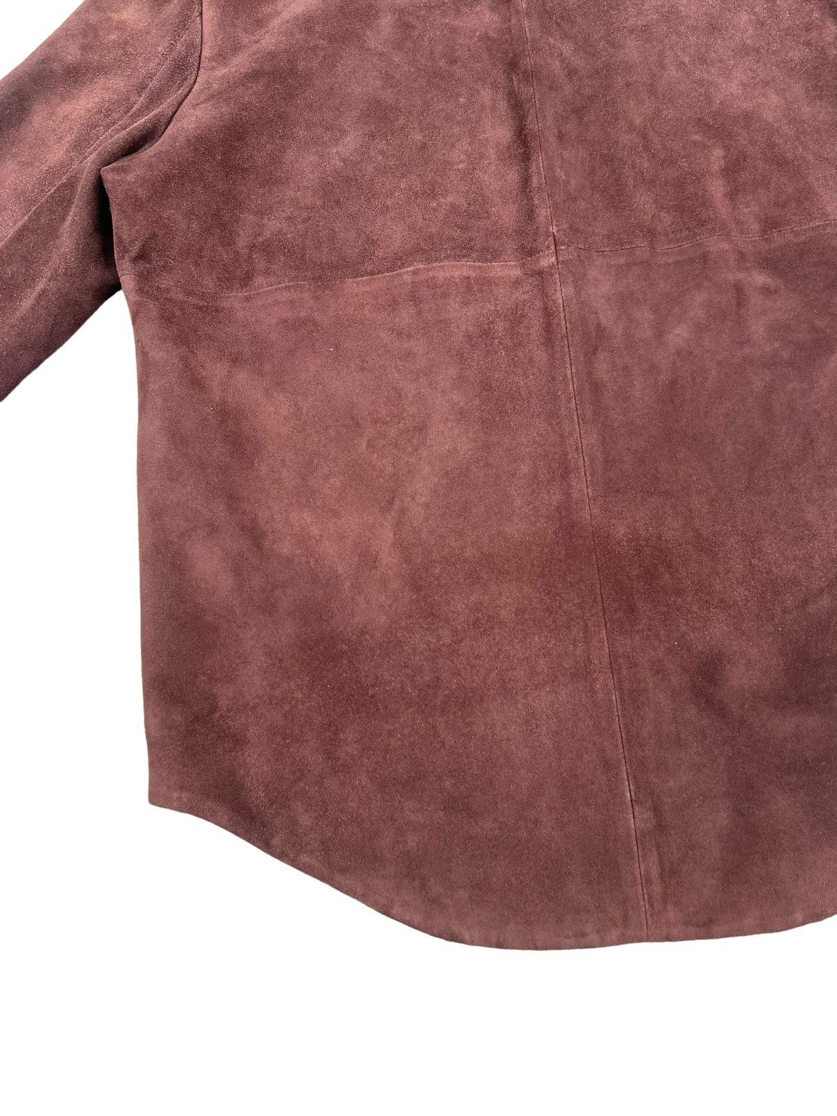 Leather Vintage FIGARO Paris Brown Sheepskin Suede Leather Shirt Size US M / EU 48-50 / 2 - 17 Thumbnail