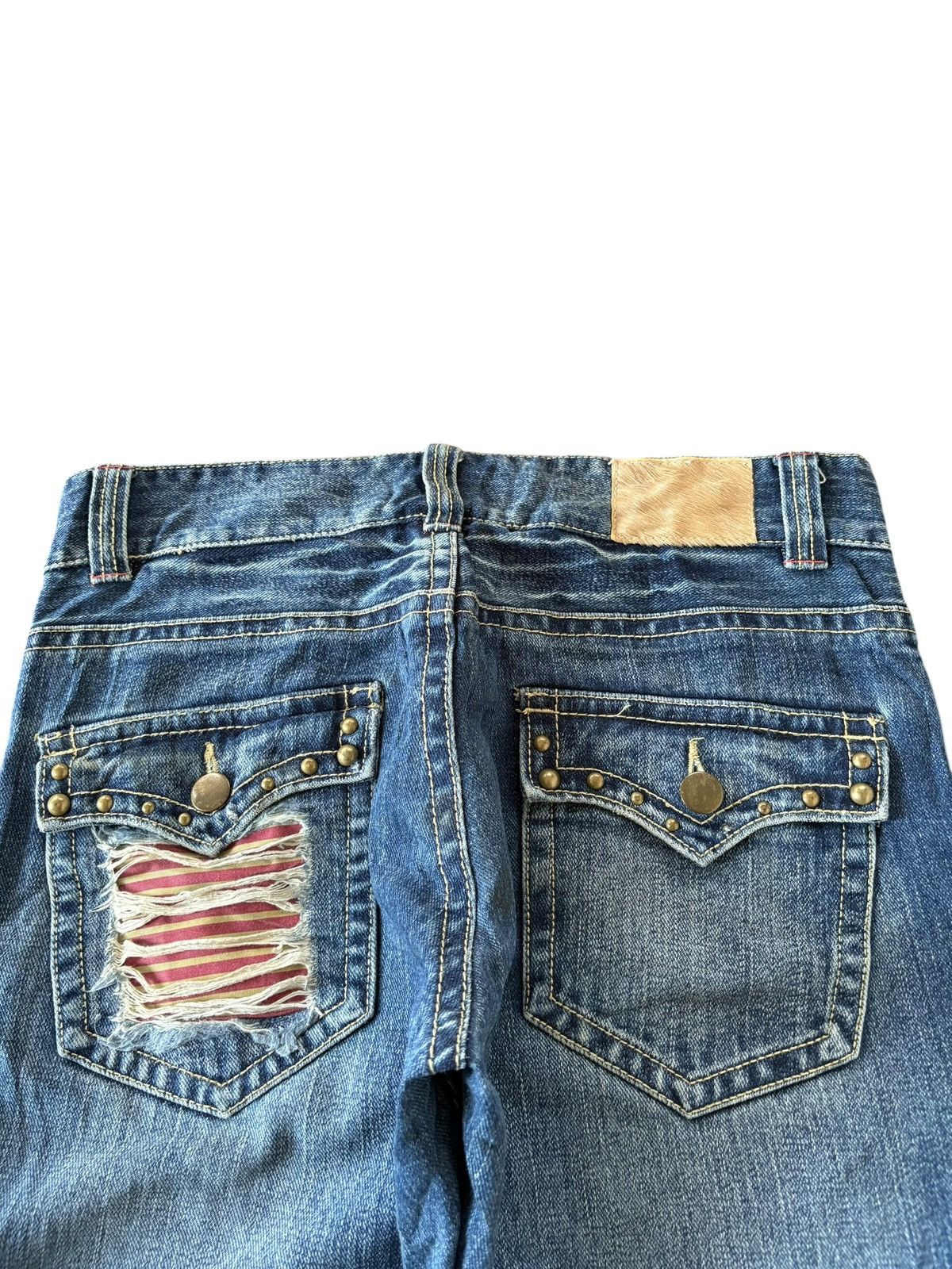 Hysteric Glamour Vintage Japanese Brand Patches Distress Flare Jeans Size 32" / US 10 / IT 46 - 4 Thumbnail
