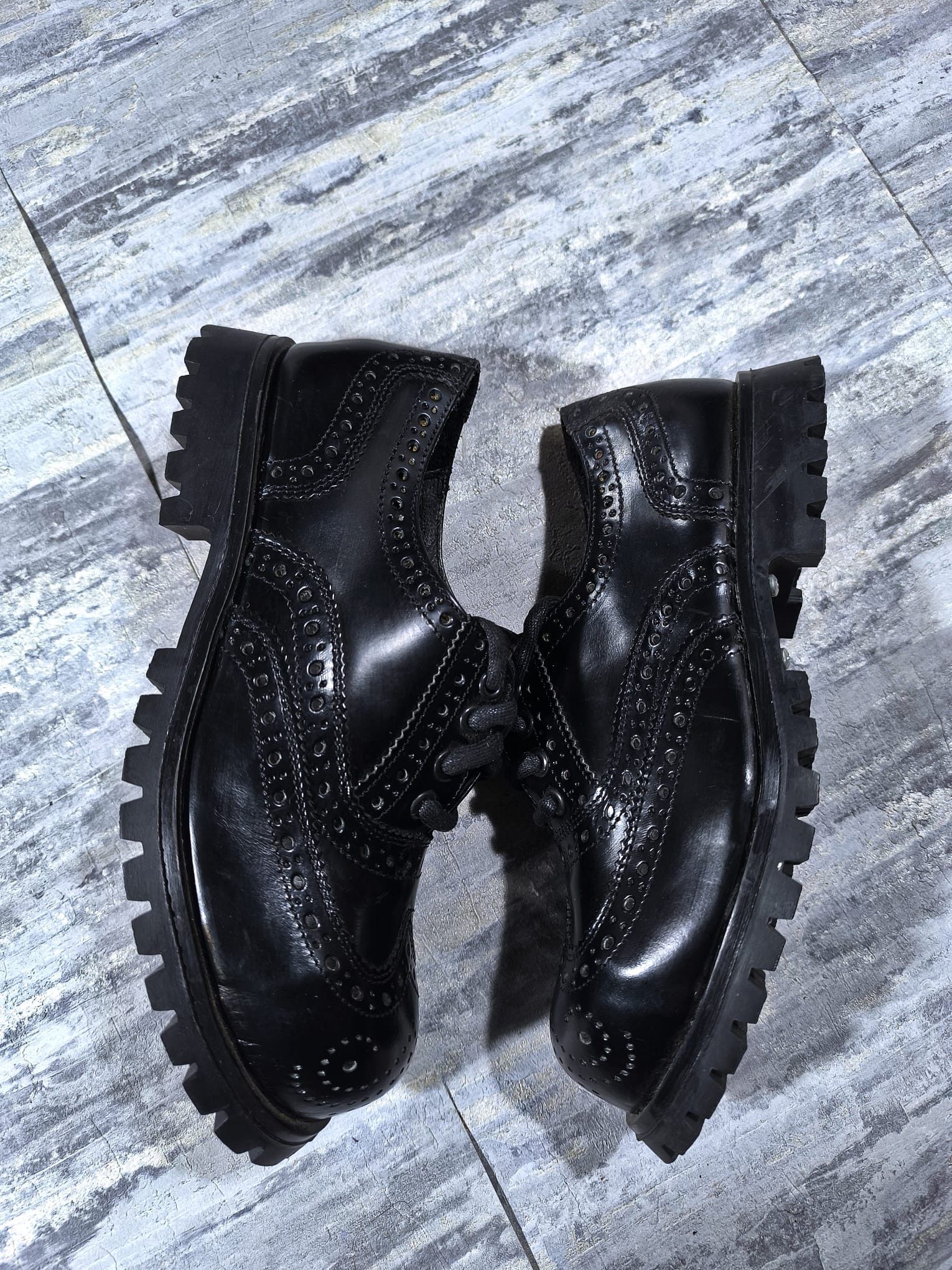 Seditionaries brogue chunky leather shoes punk Size US 7 / IT 37 - 1 Thumbnail