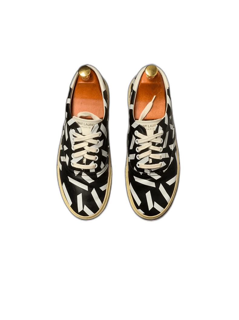 Saint Laurent Paris Saint Laurent Black and White Panel Sneakers Size US 9 / EU 42 - 1 Thumbnail